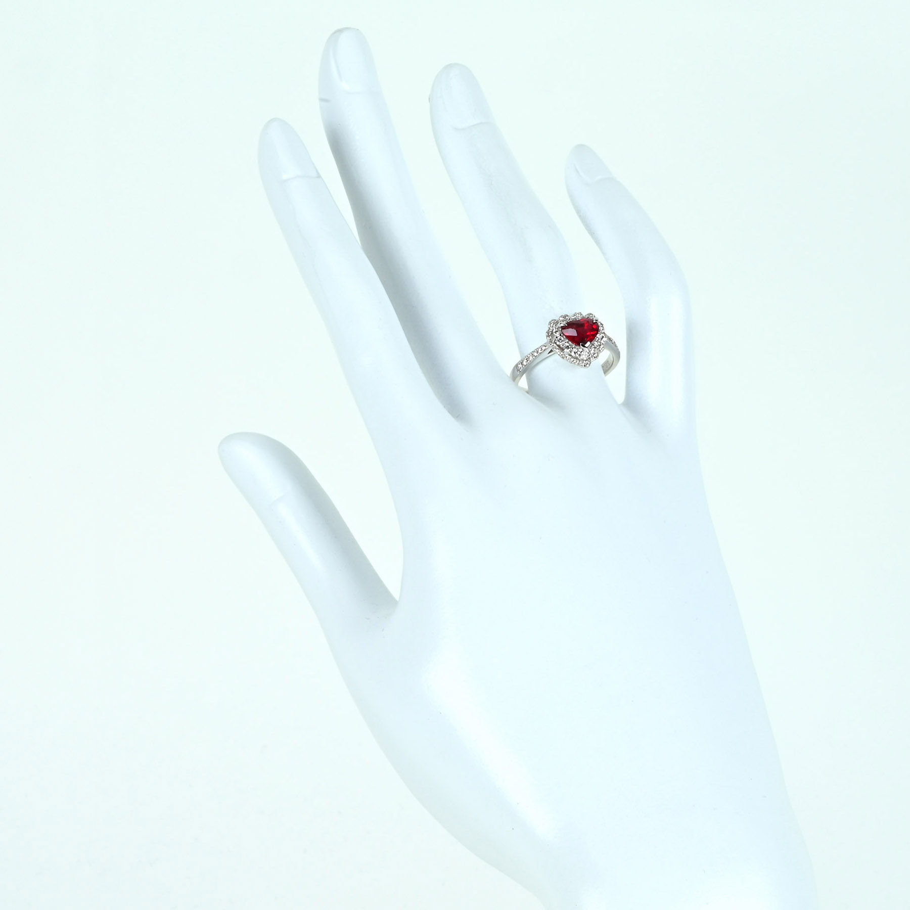 ルビーリング K18WG R1.12ct D0.32ct - 画像 (6)