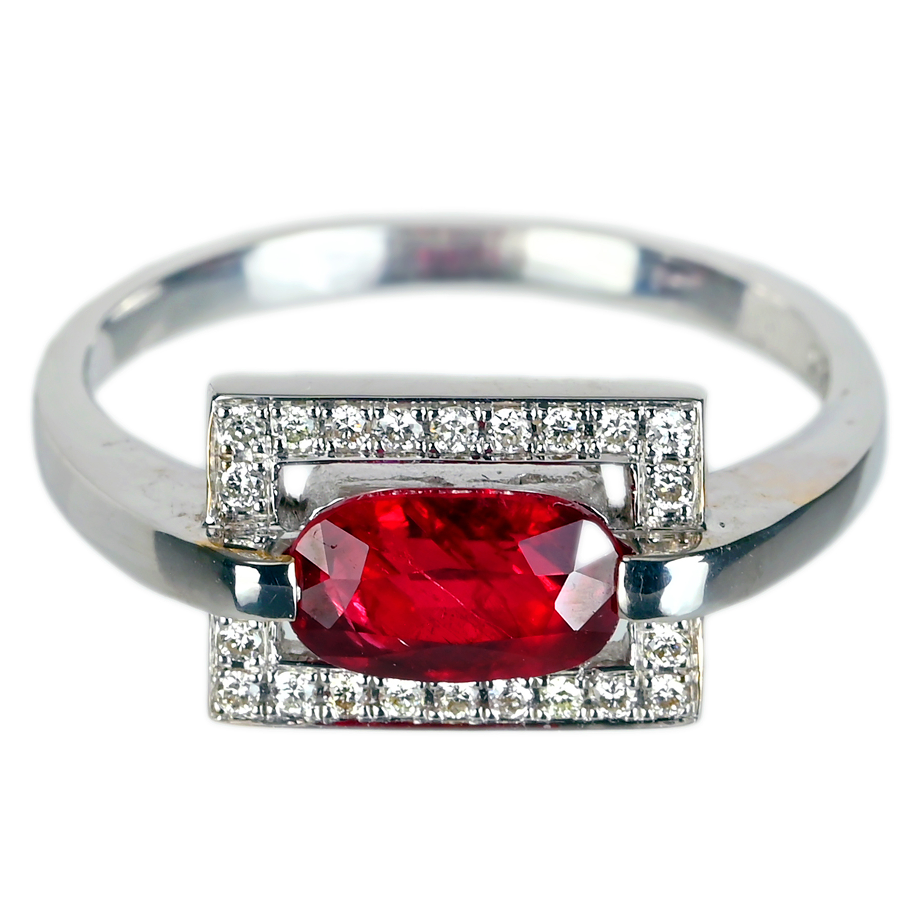 ルビーリング K18WG R1.13ct D0.12ct - 画像 (2)