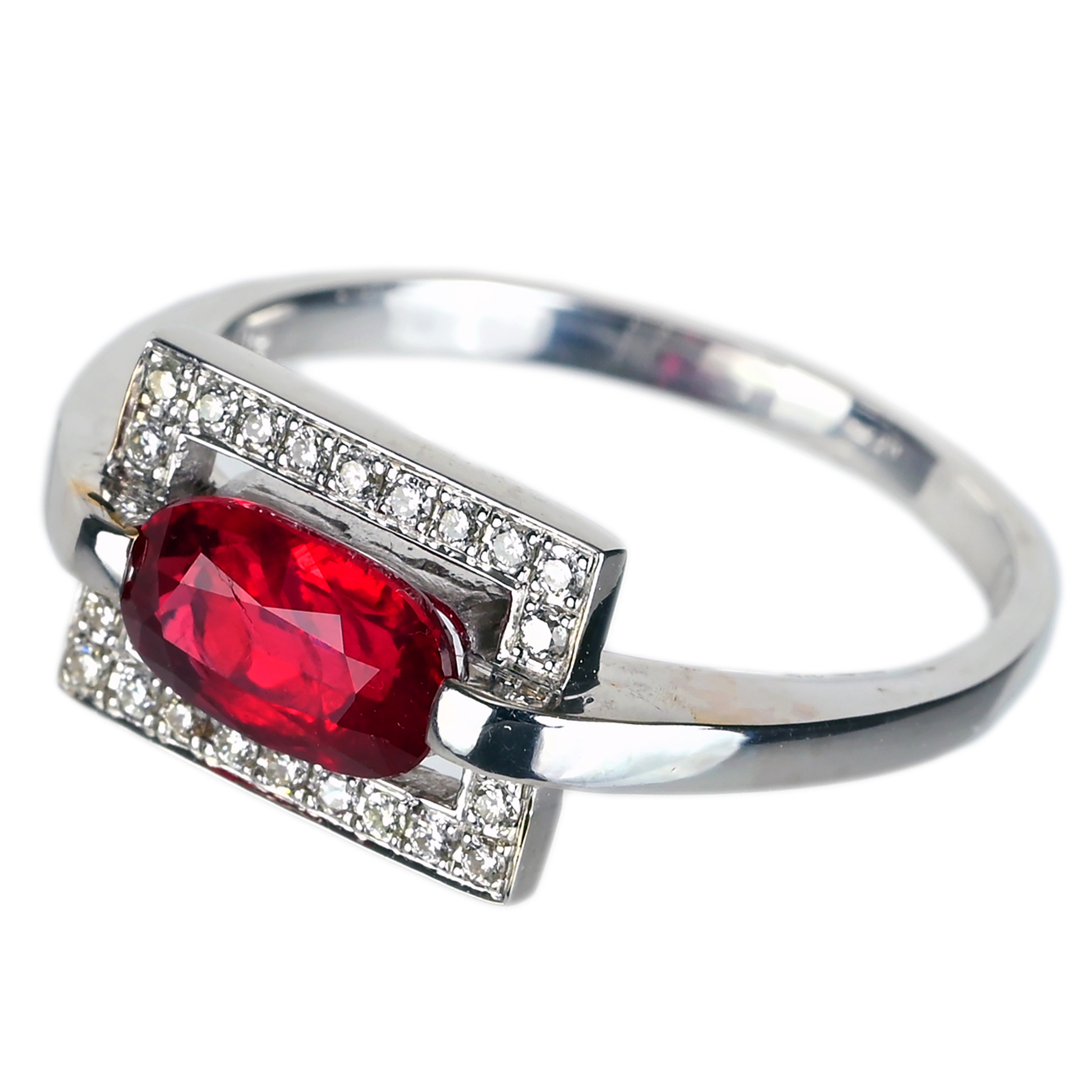 ルビーリング K18WG R1.13ct D0.12ct - 画像 (3)