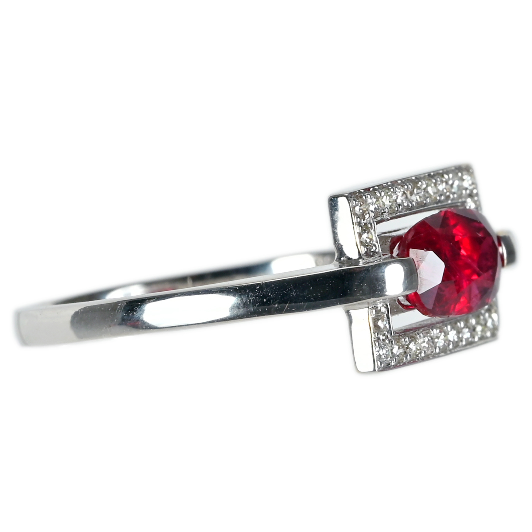 ルビーリング K18WG R1.13ct D0.12ct - 画像 (4)