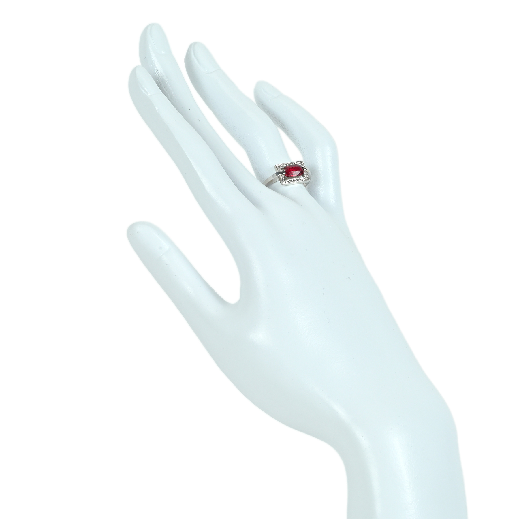 ルビーリング K18WG R1.13ct D0.12ct - 画像 (6)
