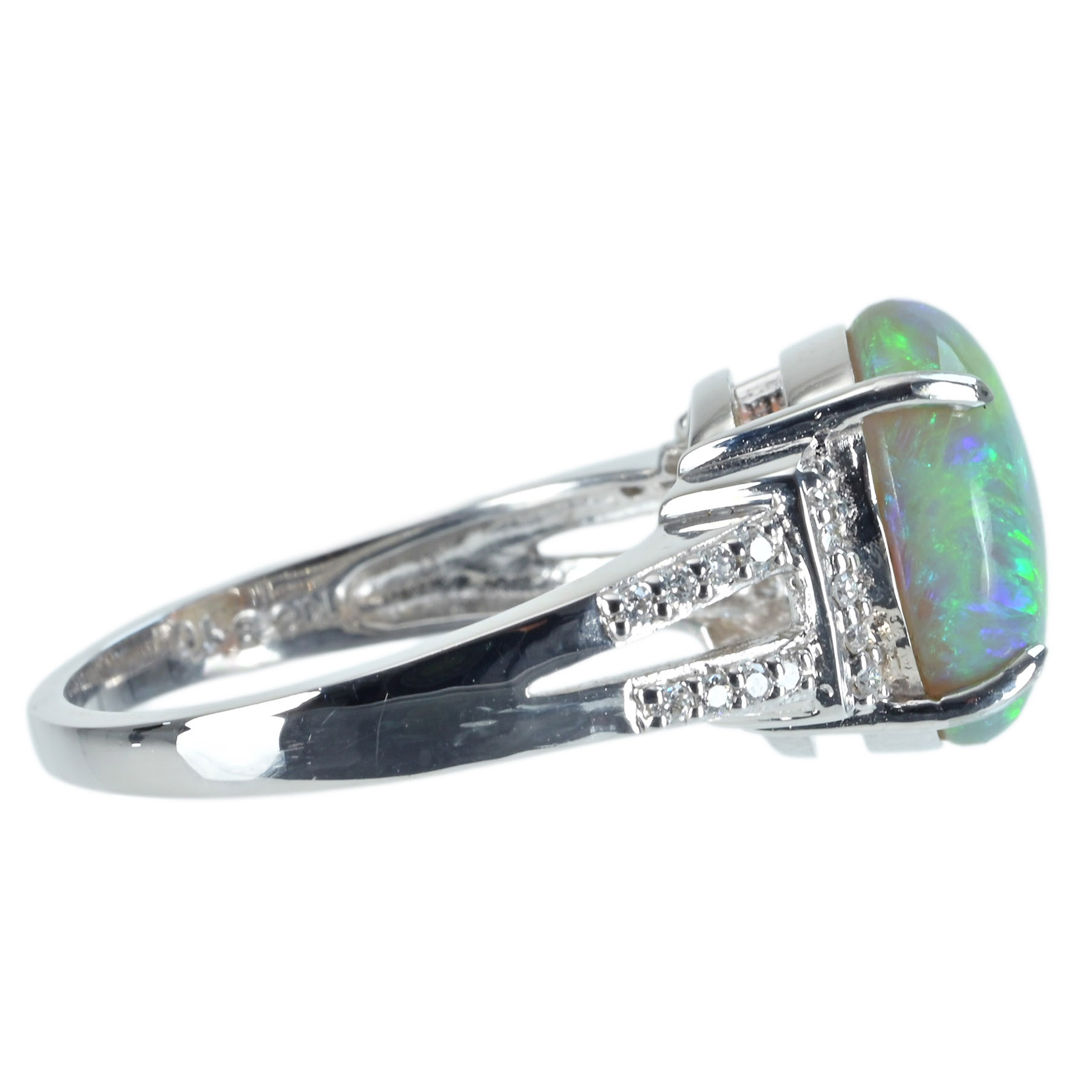 オパールリング K18WG OP3.10ct D0.14ct - 画像 (4)