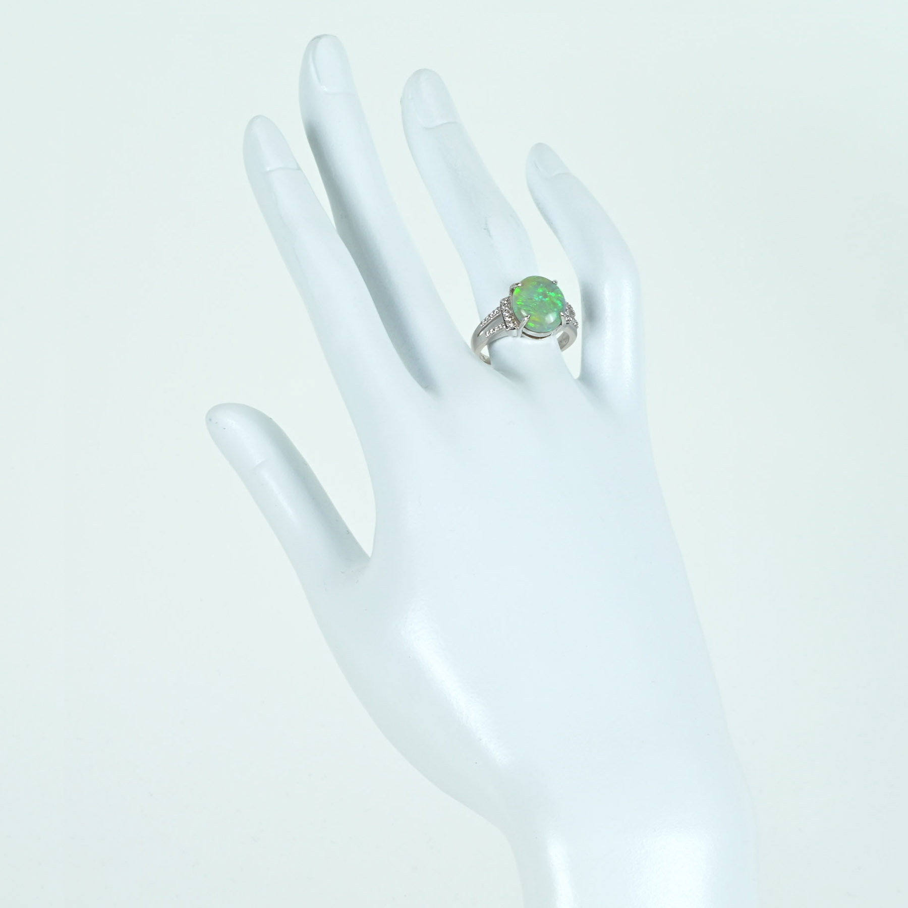 オパールリング K18WG OP3.10ct D0.14ct - 画像 (6)