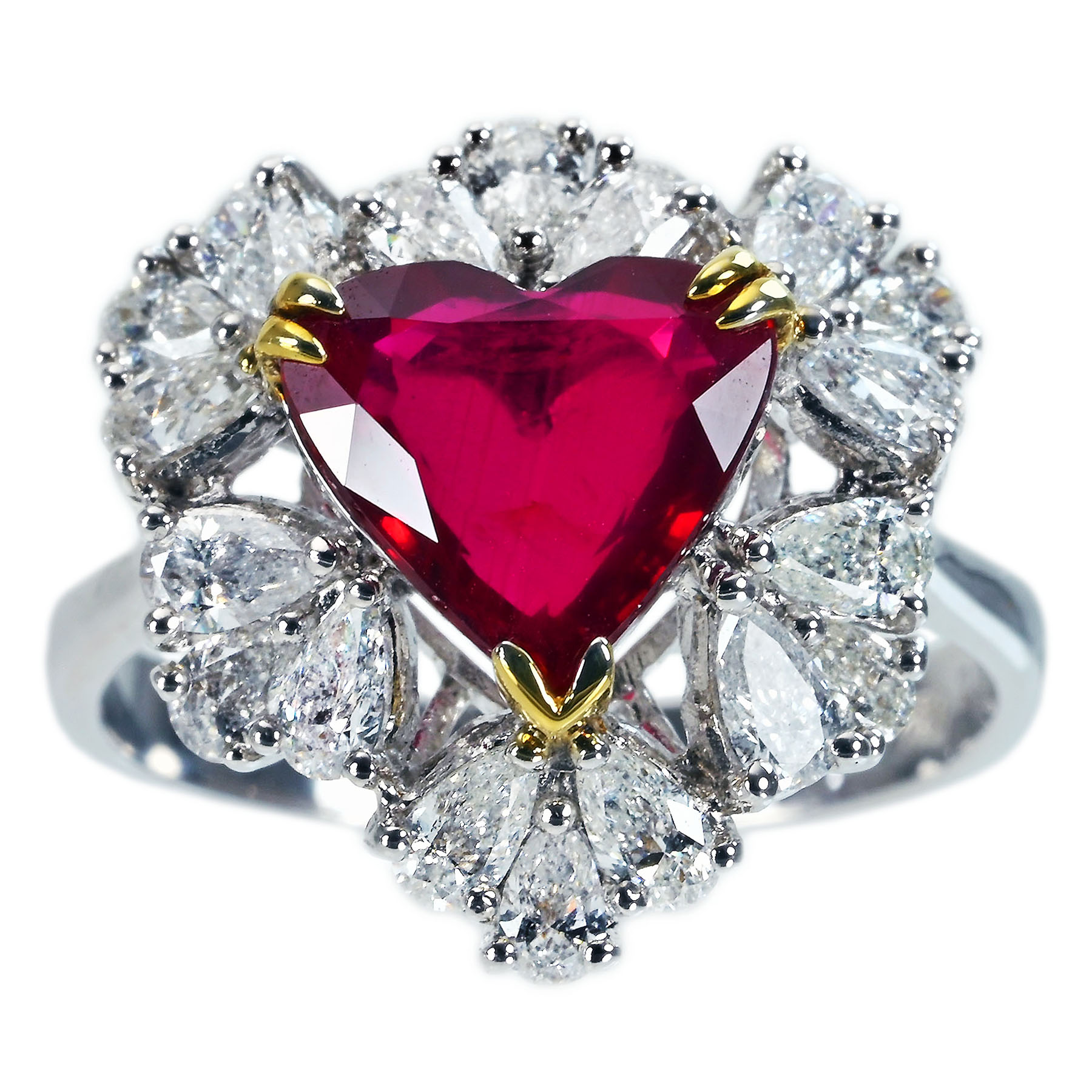 モザンビーク産ルビーリング K18WG/K18YG R2.02ct D1.25ct - 画像 (2)