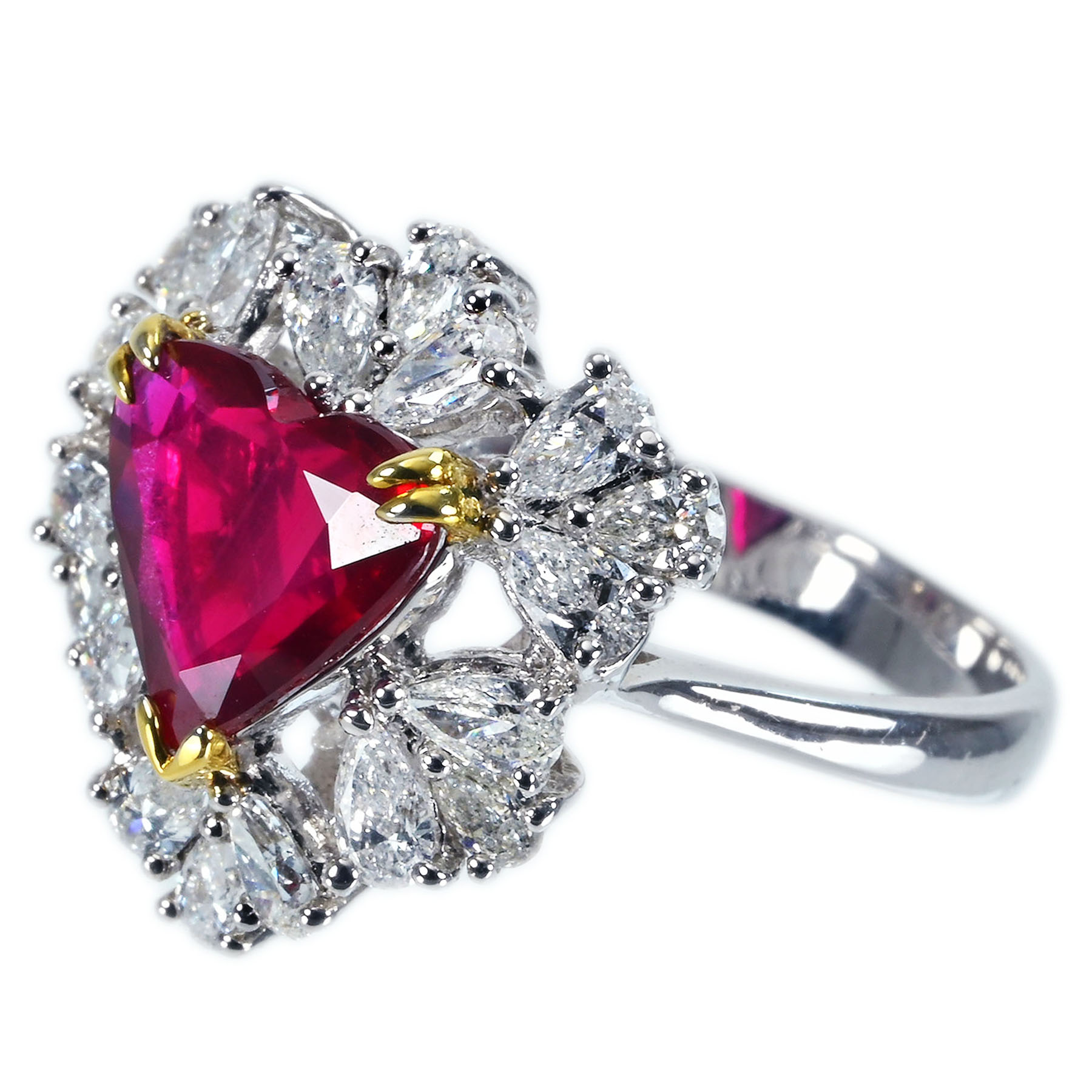 モザンビーク産ルビーリング K18WG/K18YG R2.02ct D1.25ct - 画像 (3)