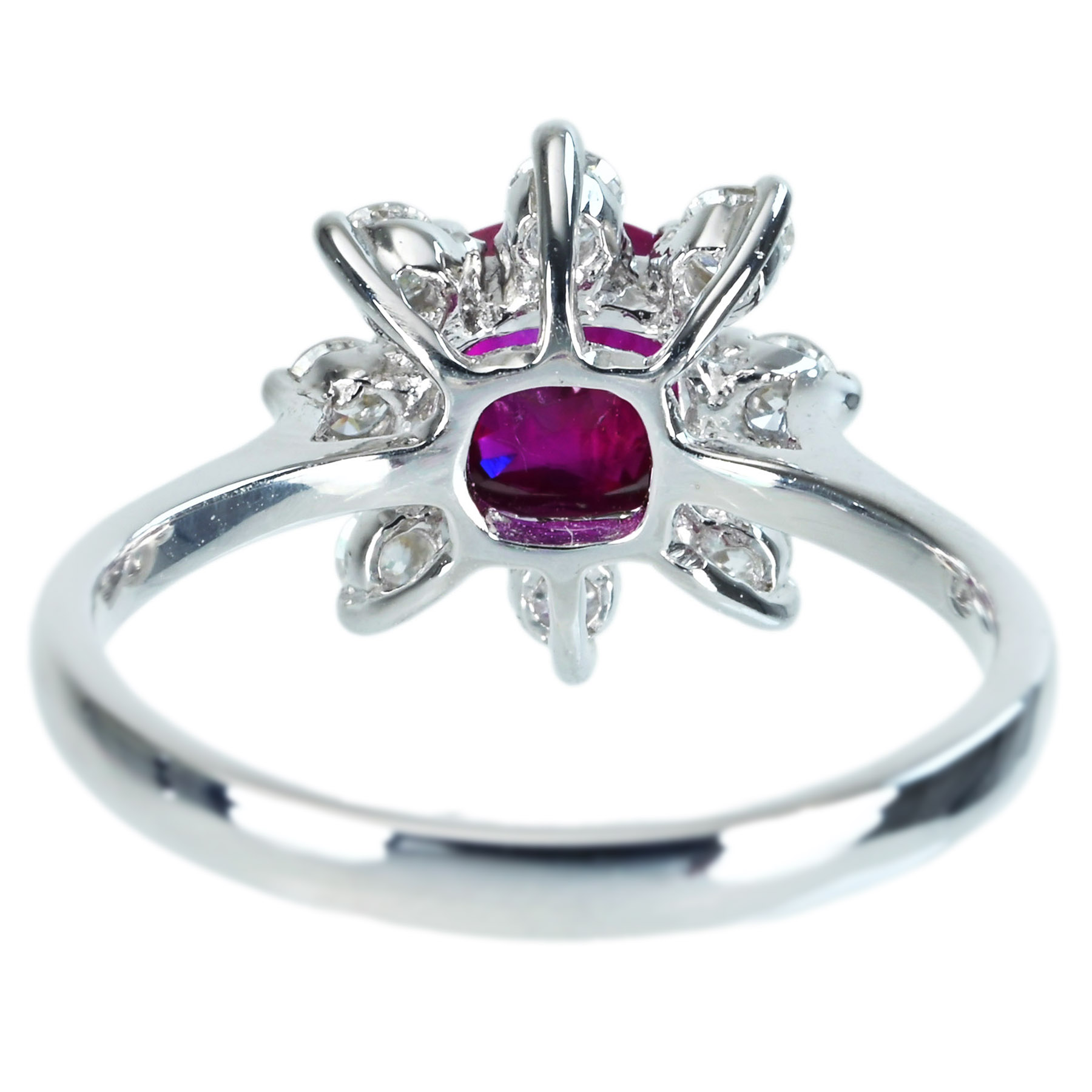 ミャンマー産ルビーリング K18WG R1.30ct D0.42ct - 画像 (5)