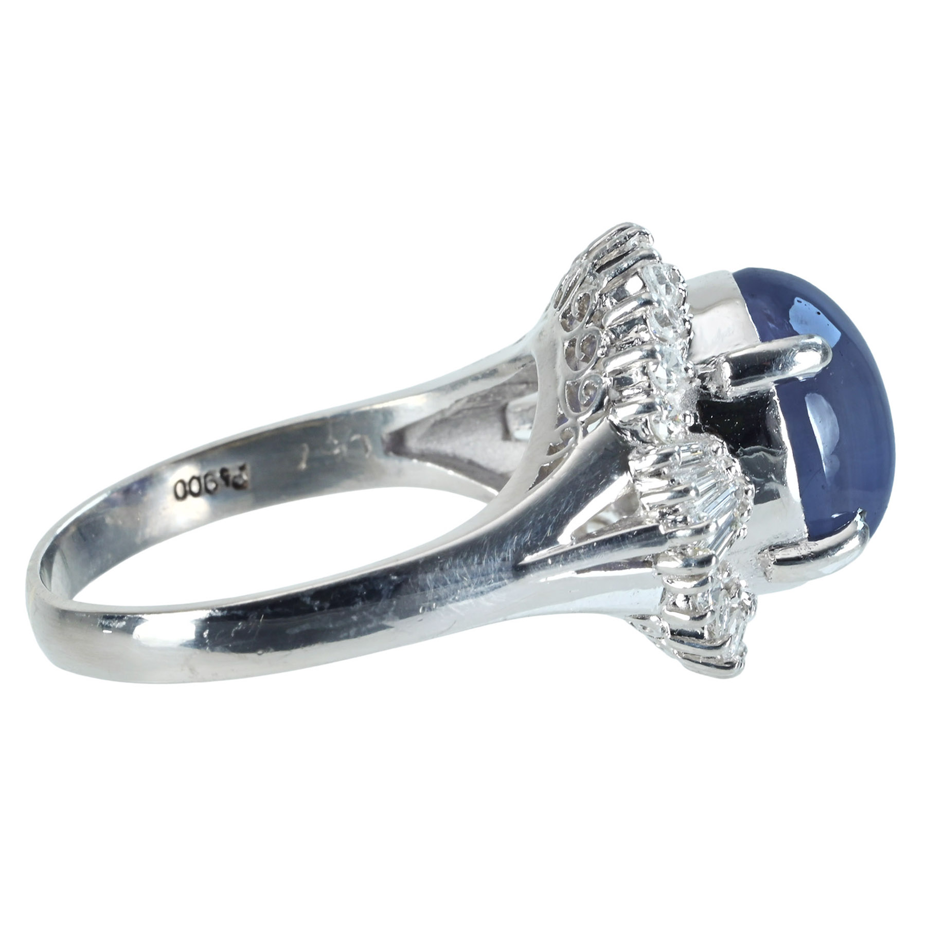 スターサファイアリング PT900 SS7.92ct D0.57ct - 画像 (5)