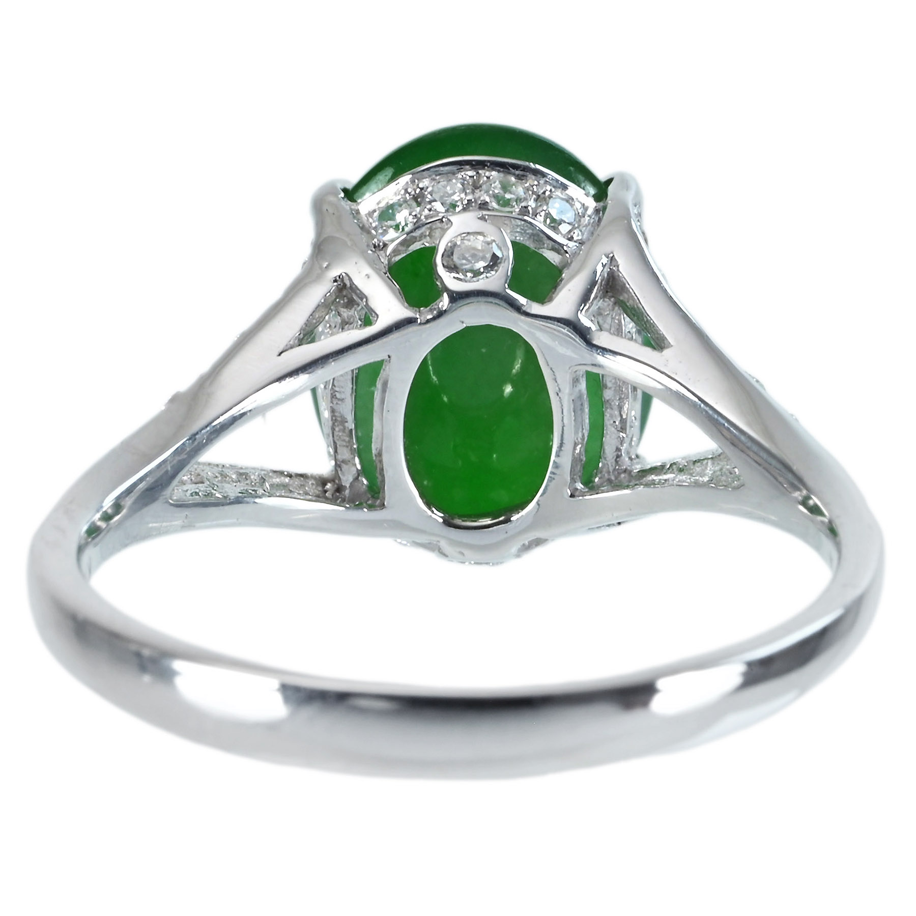 翡翠リング K18WG J3.222ct D0.34ct - 画像 (5)