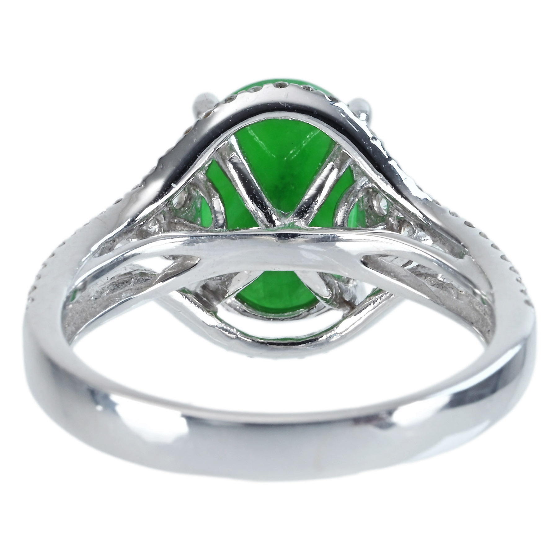 翡翠リング K18WG J2.71ct D0.38ct - 画像 (5)