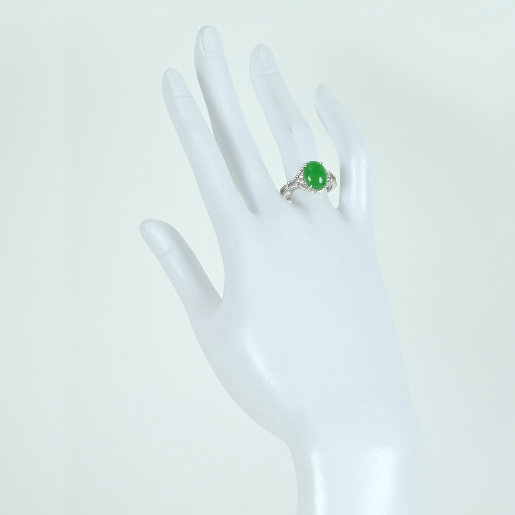 翡翠リング K18WG J2.71ct D0.38ct - 画像 (6)