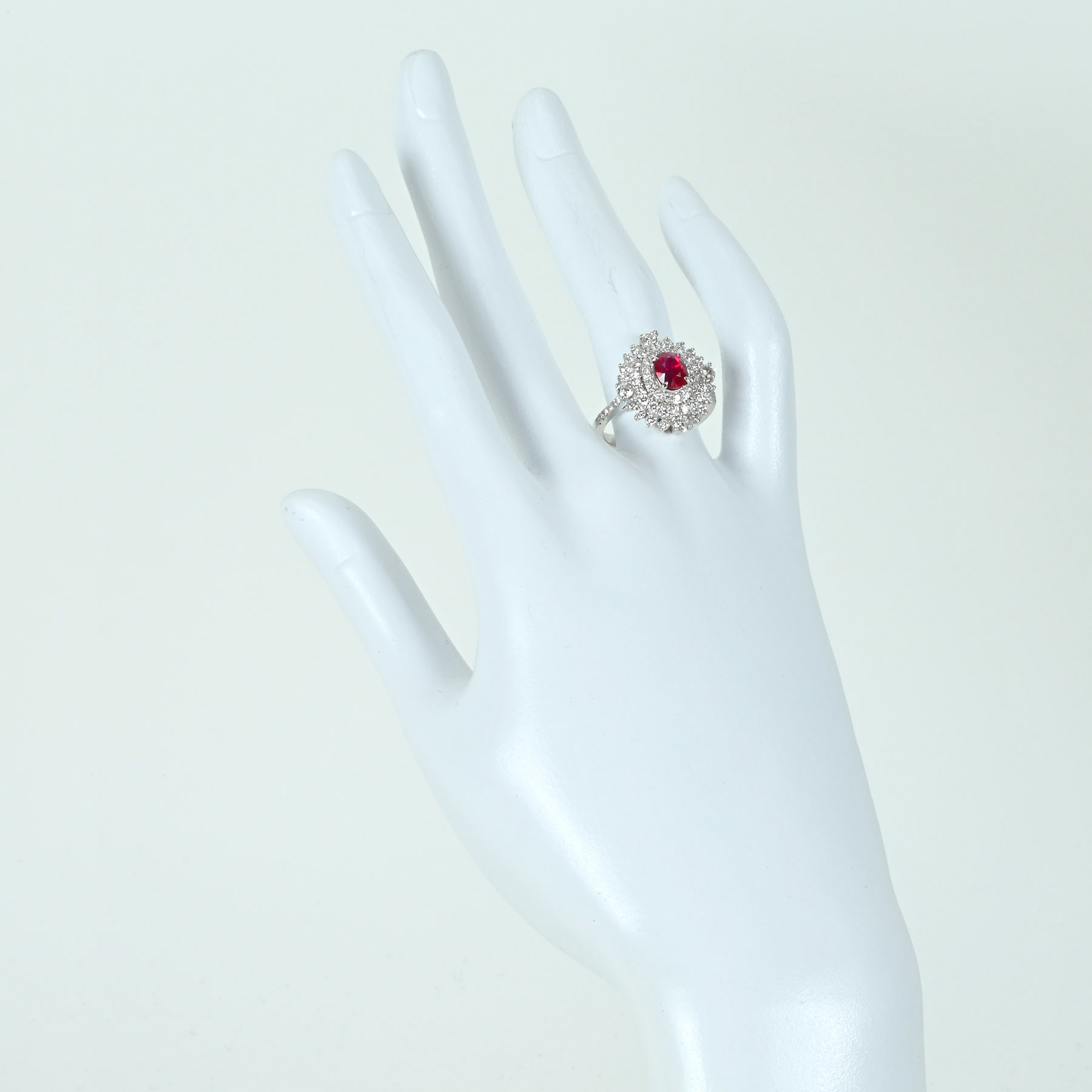 ミャンマー産ルビーリング K18WG R1.38ct D1.39ct - 画像 (6)