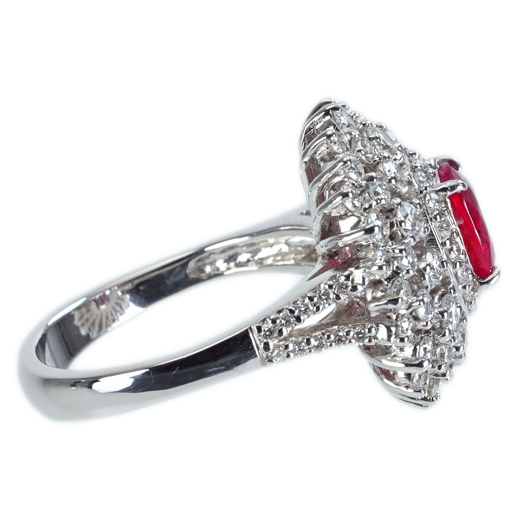 ミャンマー産ルビーリング K18WG R1.03ct D1.70ct - 画像 (4)