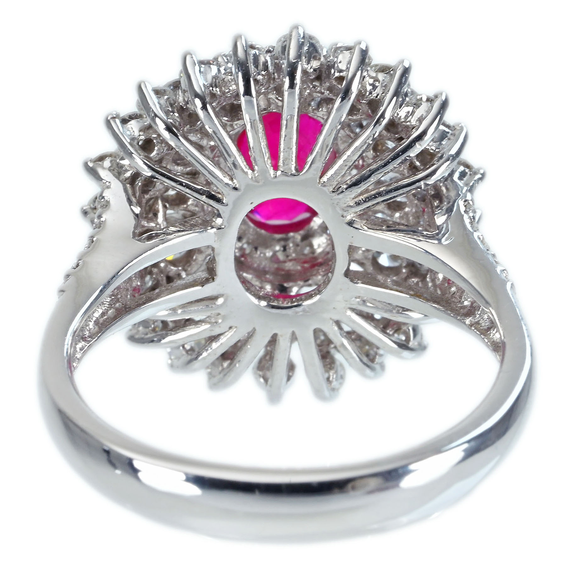 ミャンマー産ルビーリング K18WG R1.03ct D1.70ct - 画像 (5)