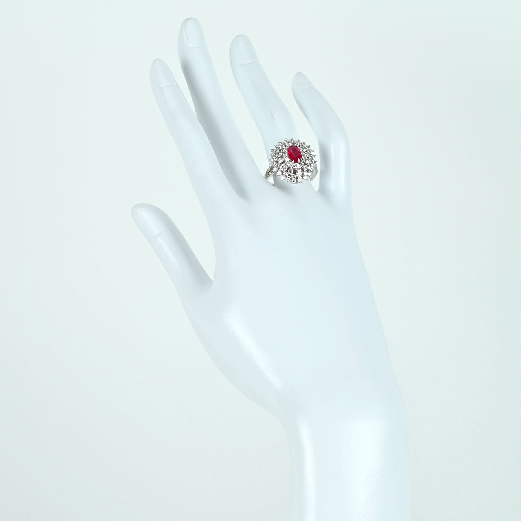 ミャンマー産ルビーリング K18WG R1.03ct D1.70ct - 画像 (6)
