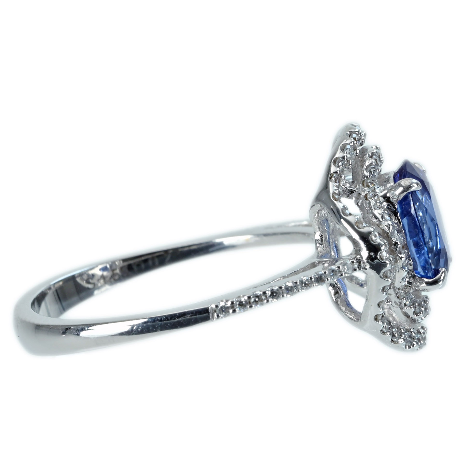 サファイアリング K18WG S1.55ct D0.28ct - 画像 (4)