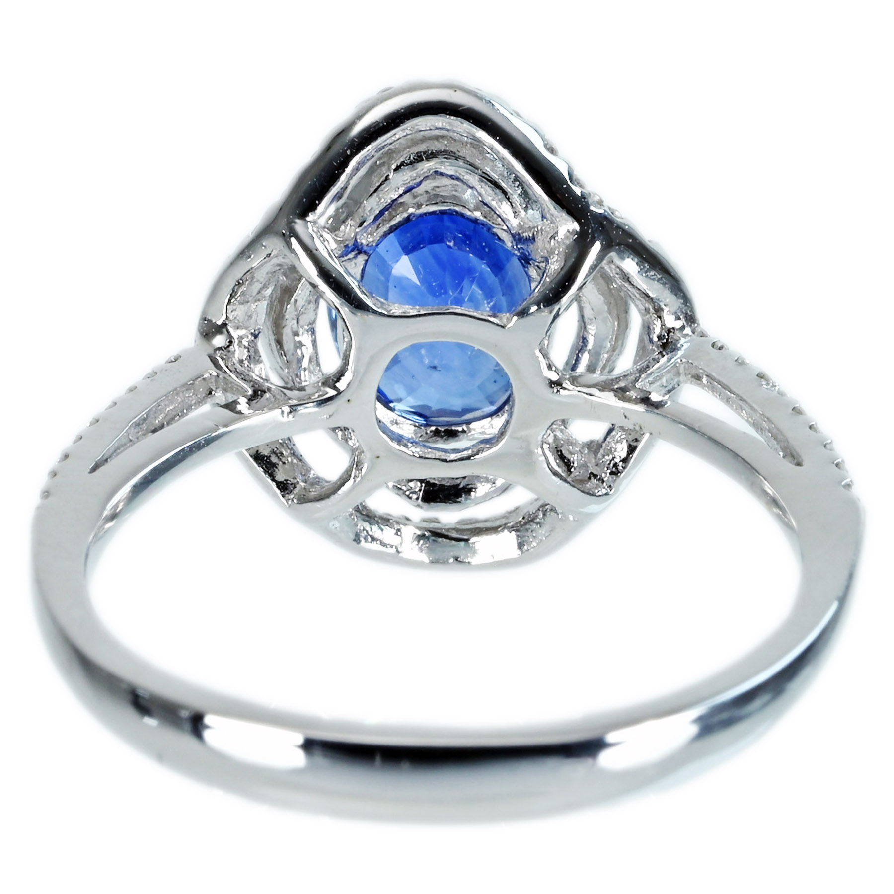 サファイアリング K18WG S1.55ct D0.28ct - 画像 (5)