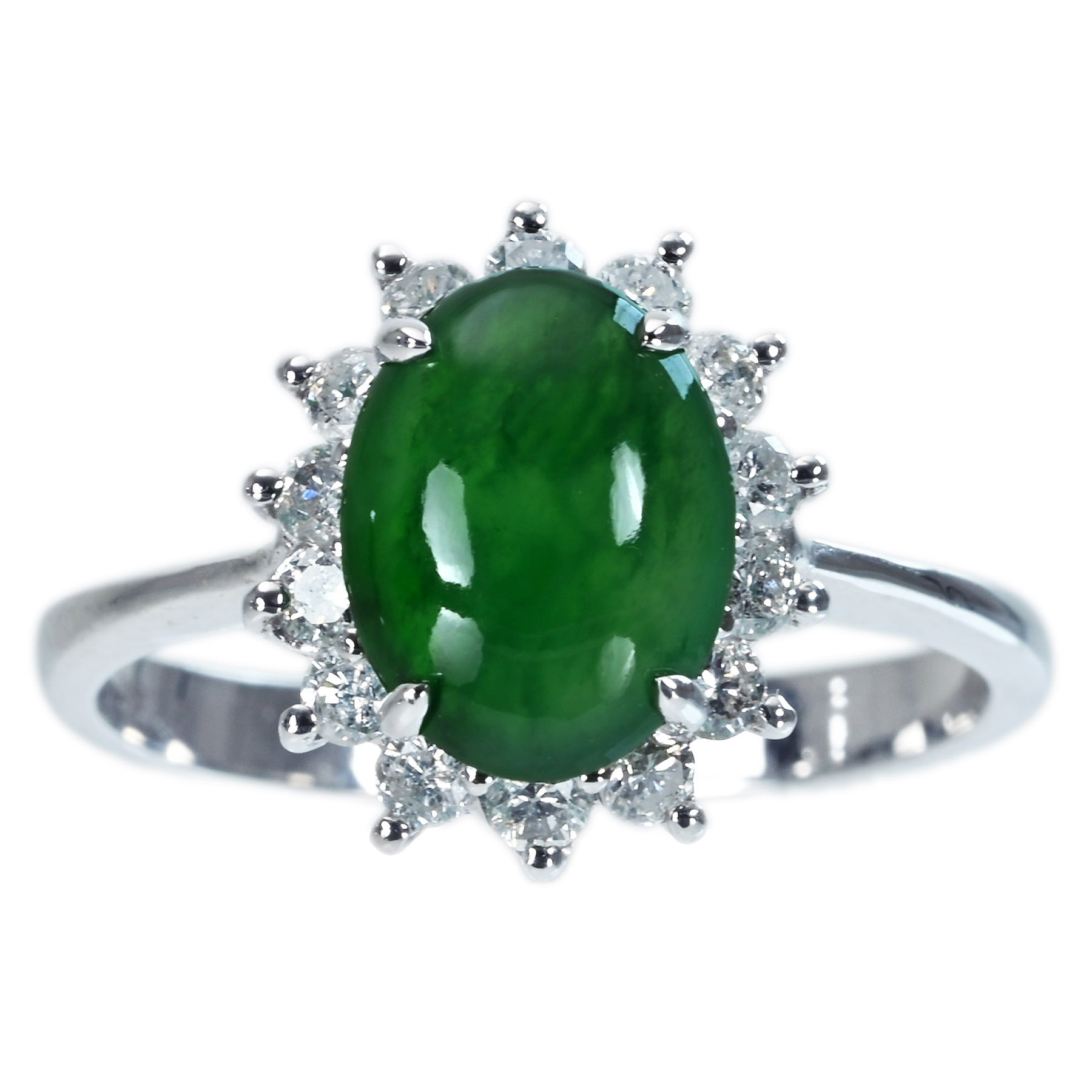 翡翠リング K18WG J1.848ct D0.45ct - 画像 (2)