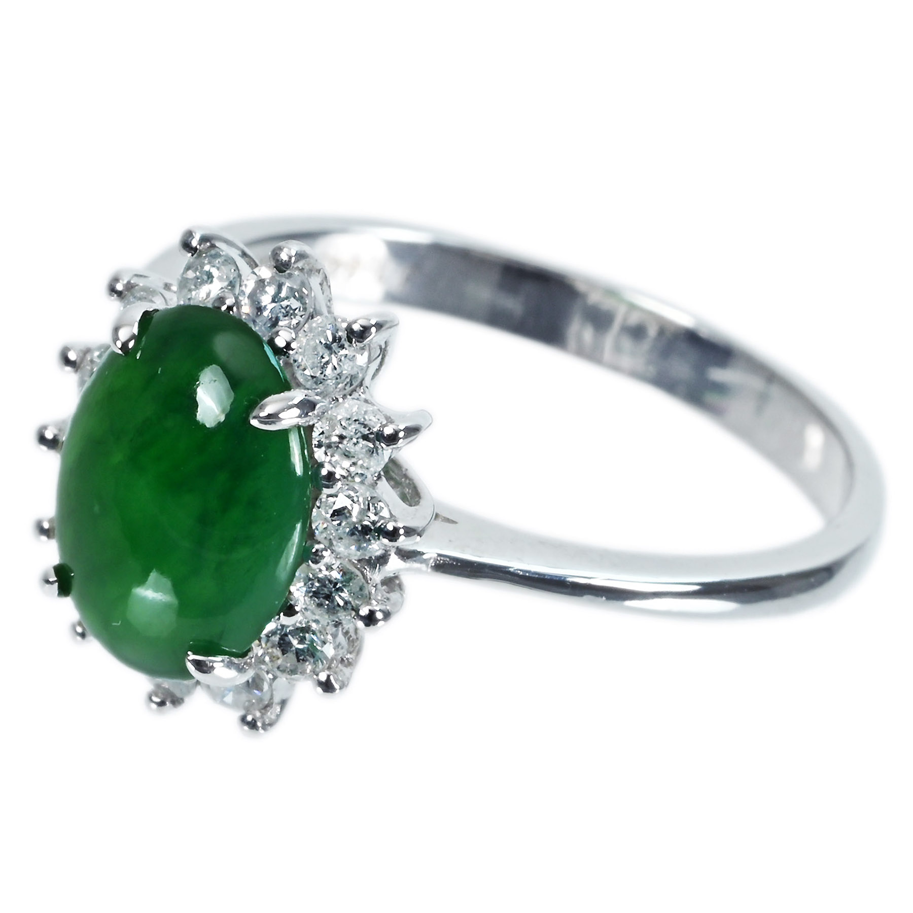 翡翠リング K18WG J1.848ct D0.45ct - 画像 (3)