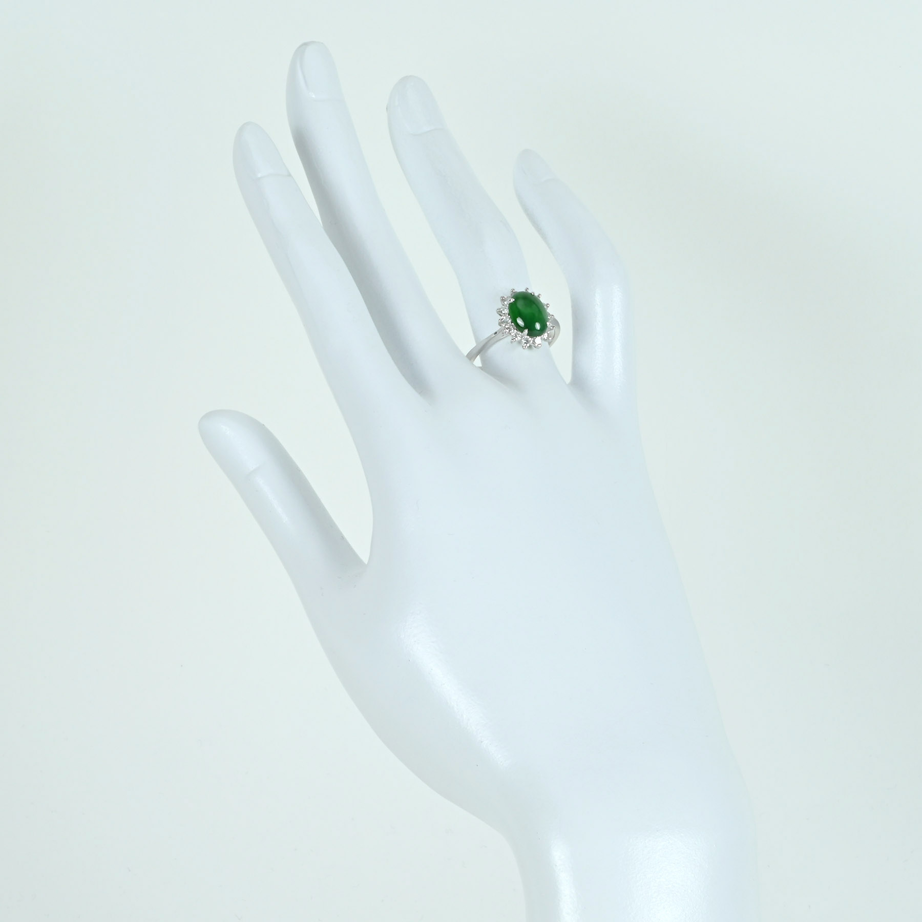 翡翠リング K18WG J1.848ct D0.45ct - 画像 (6)