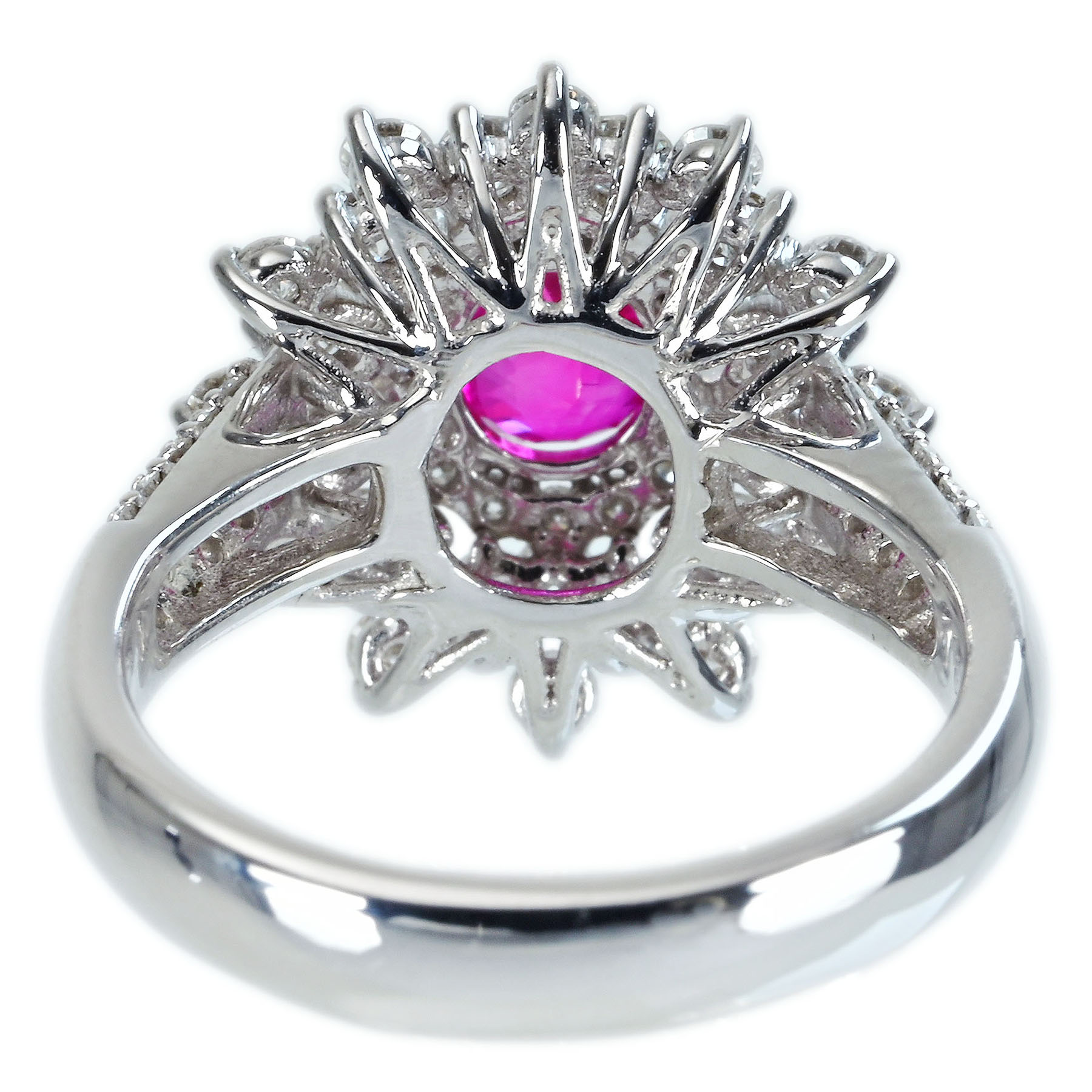 ミャンマー産ルビーリング K18WG R1.19ct D1.30ct - 画像 (5)