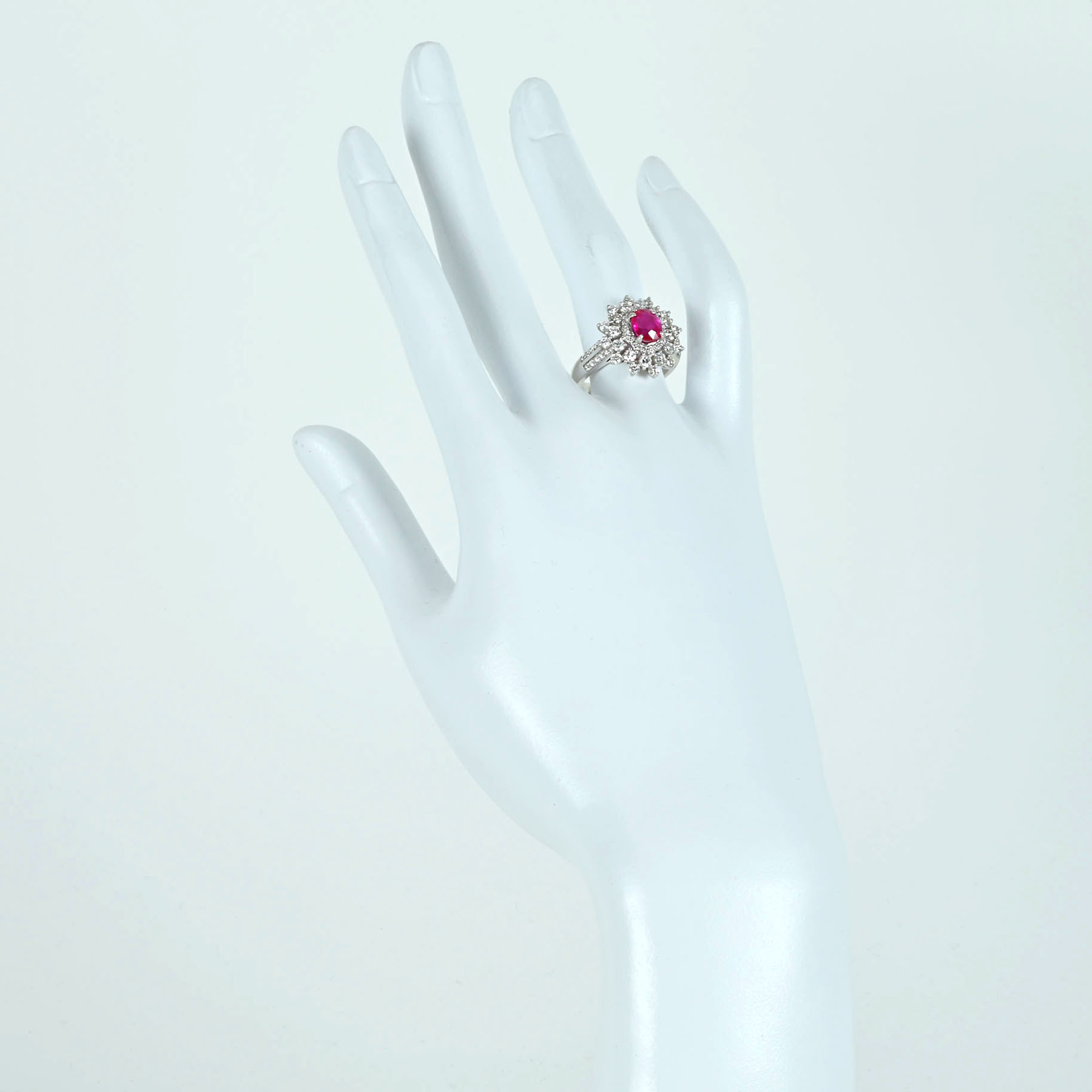 ミャンマー産ルビーリング K18WG R1.19ct D1.30ct - 画像 (6)