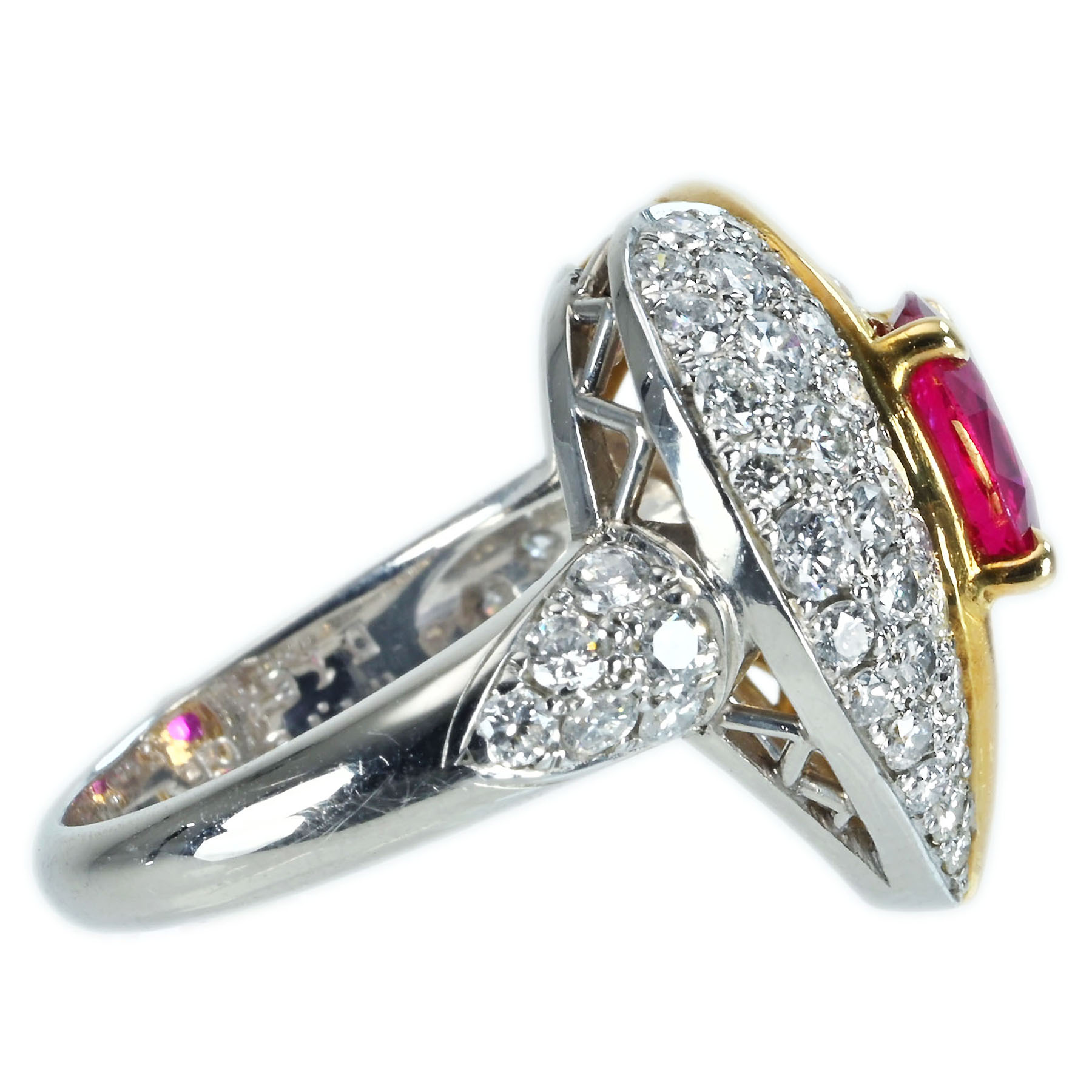 ルビーリング PT900/K18YG R1.16ct D1.64ct - 画像 (4)