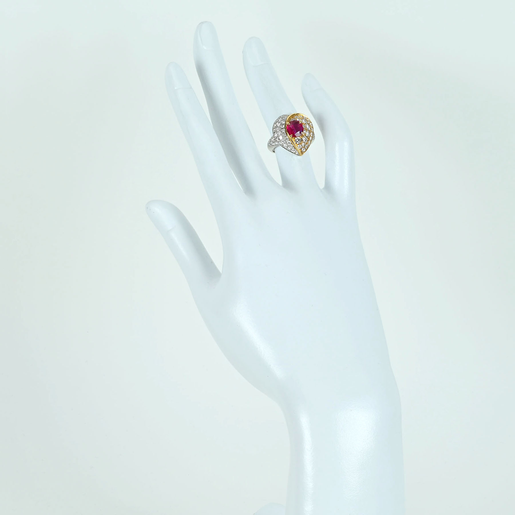 ルビーリング PT900/K18YG R1.16ct D1.64ct - 画像 (6)