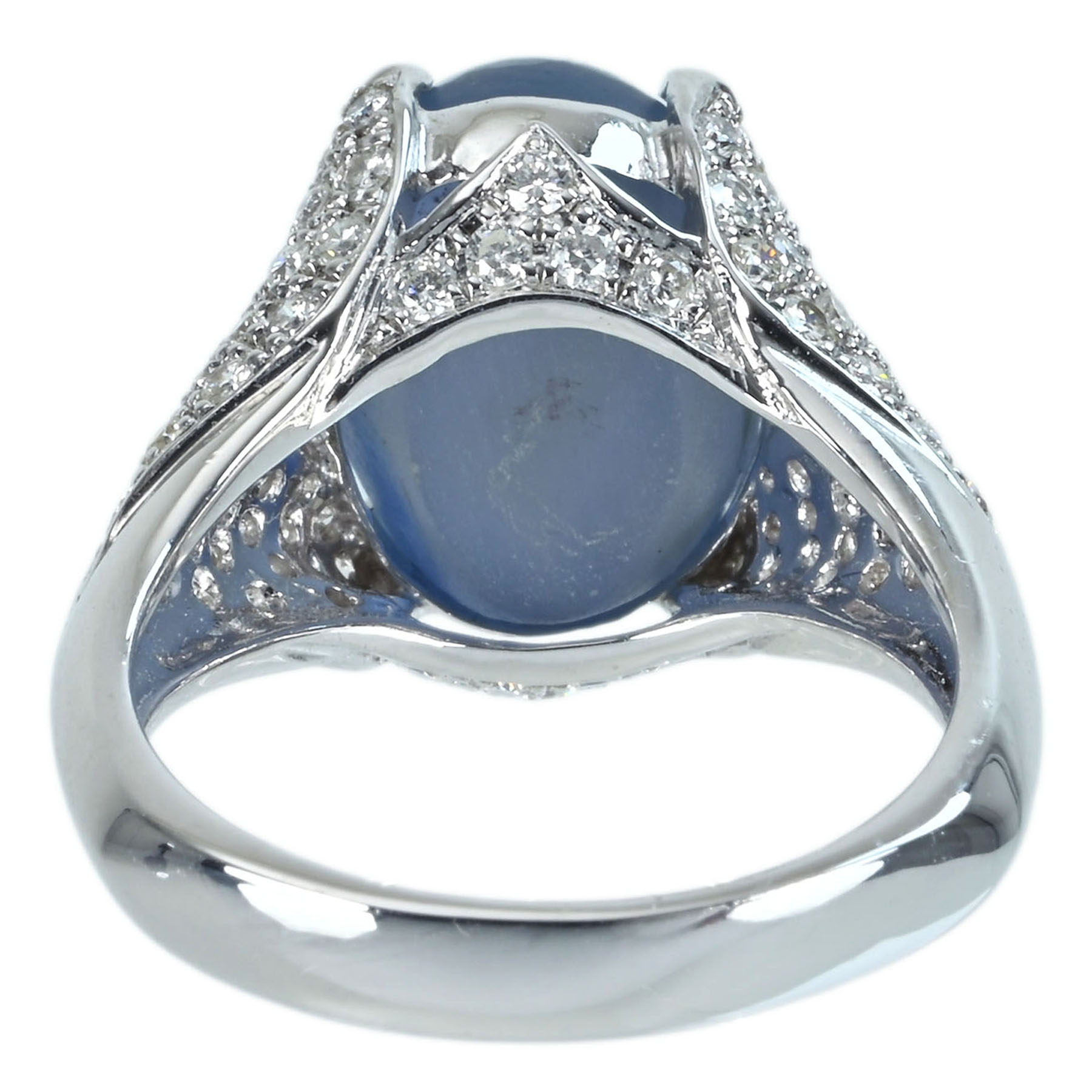 スターサファイアリング K18WG SS14.00ct D0.89ct - 画像 (5)