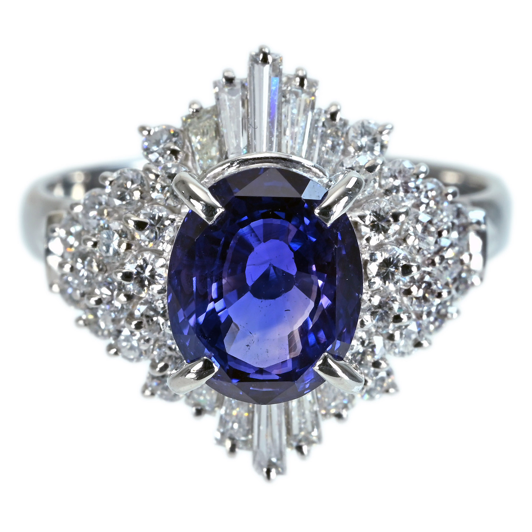 マダガスカル産サファイアリング PT900 S2.79ct D0.68ct - 画像 (2)