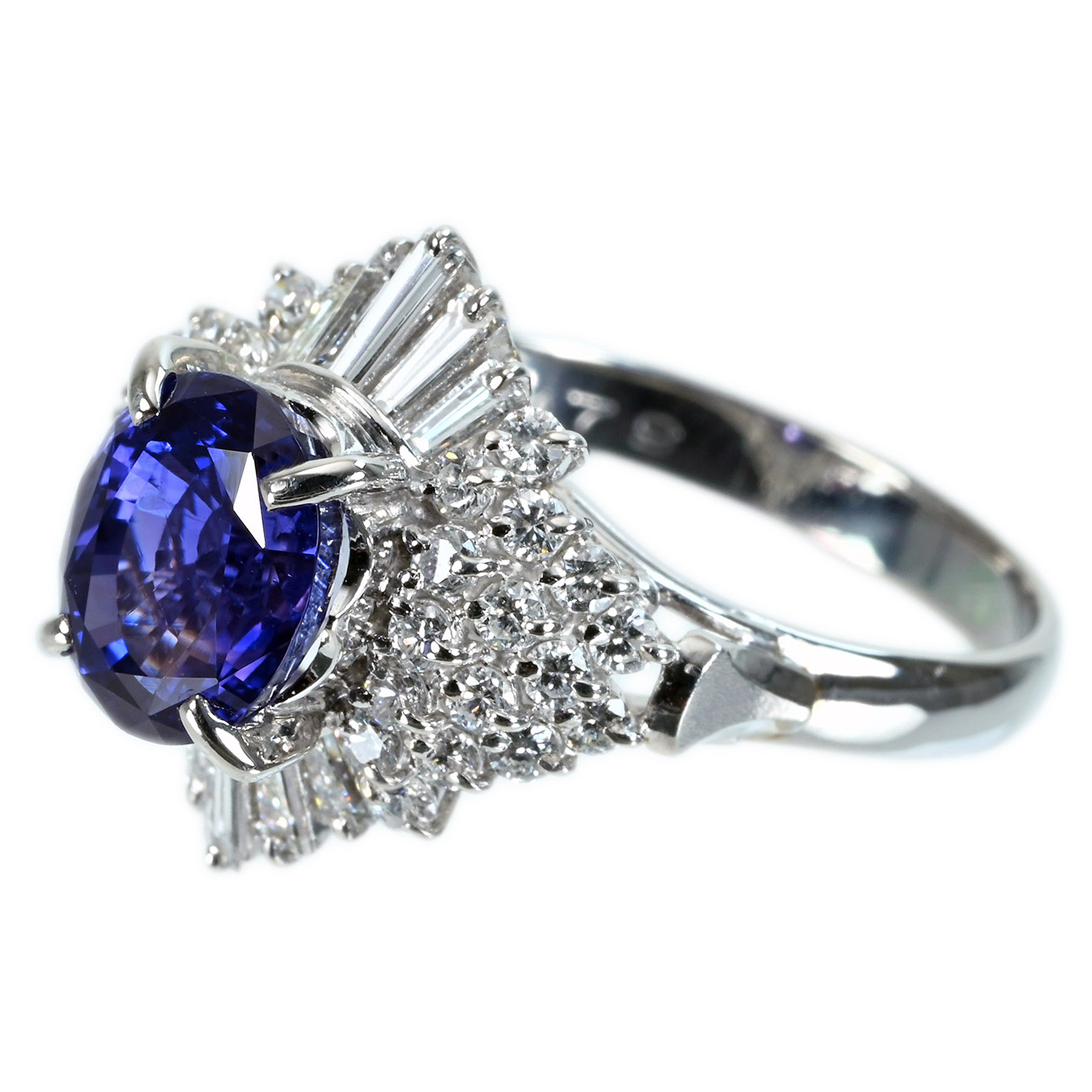 マダガスカル産サファイアリング PT900 S2.79ct D0.68ct - 画像 (3)