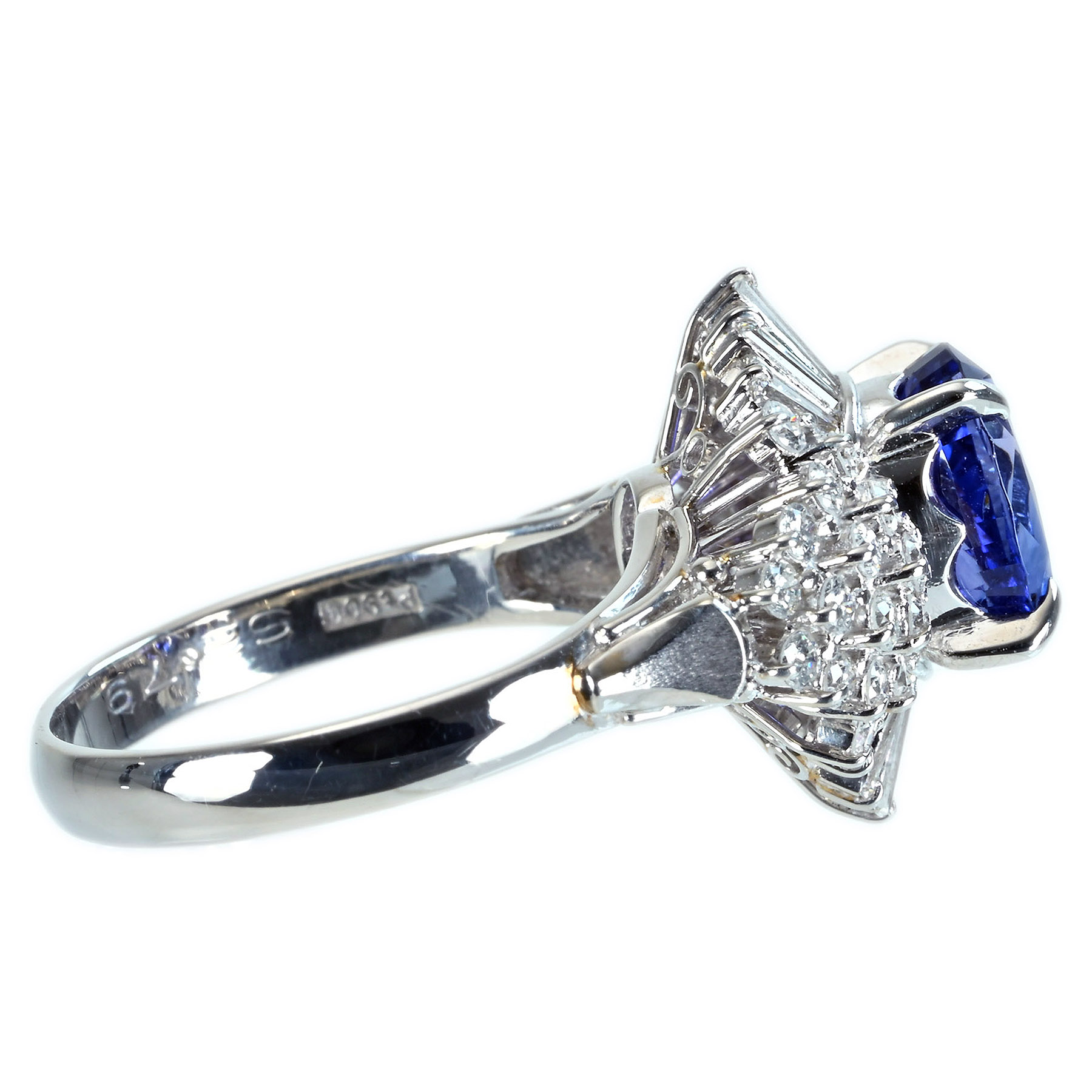 マダガスカル産サファイアリング PT900 S2.79ct D0.68ct - 画像 (4)