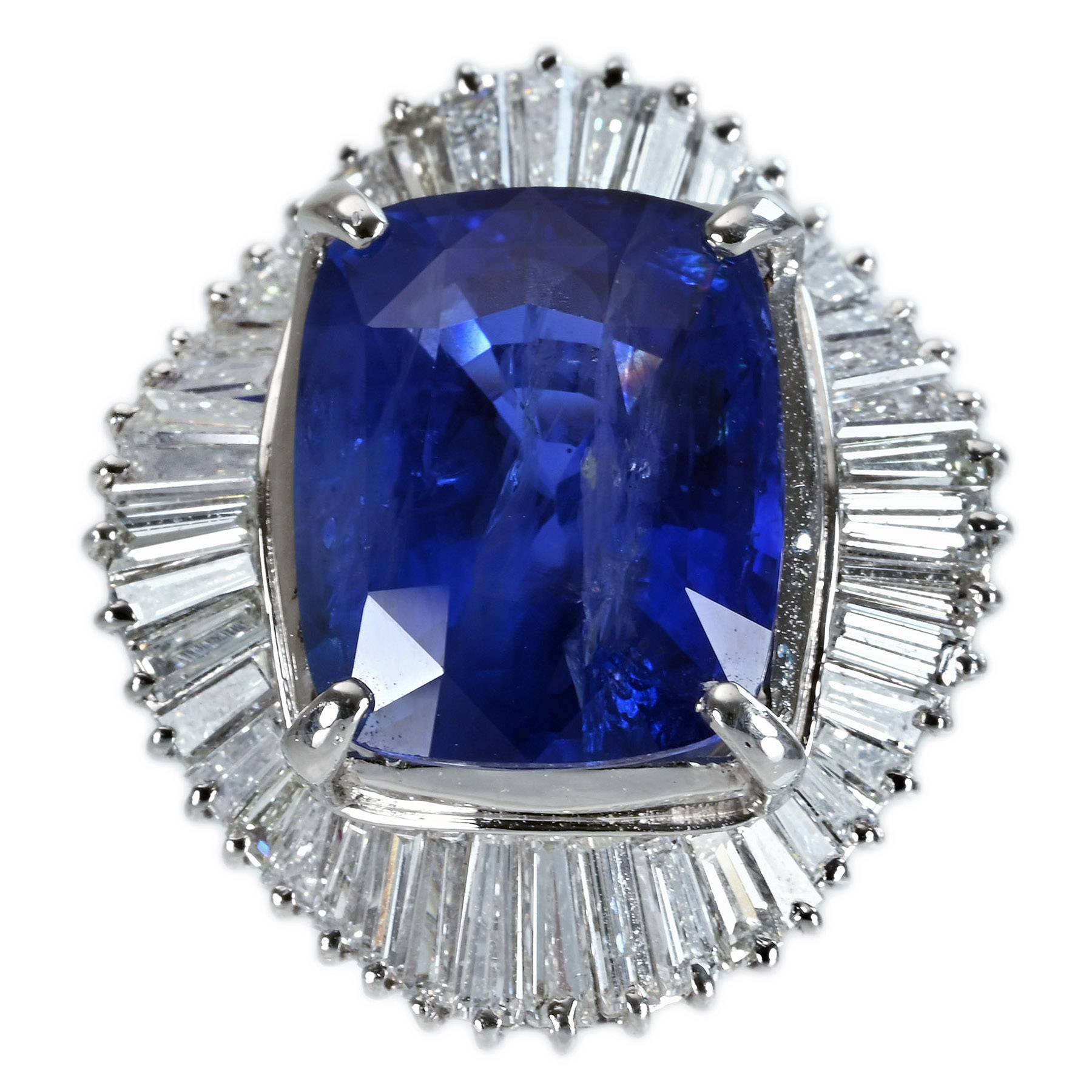スリランカ産サファイアリング PT900 S13.81ct D2.89ct - 画像 (2)
