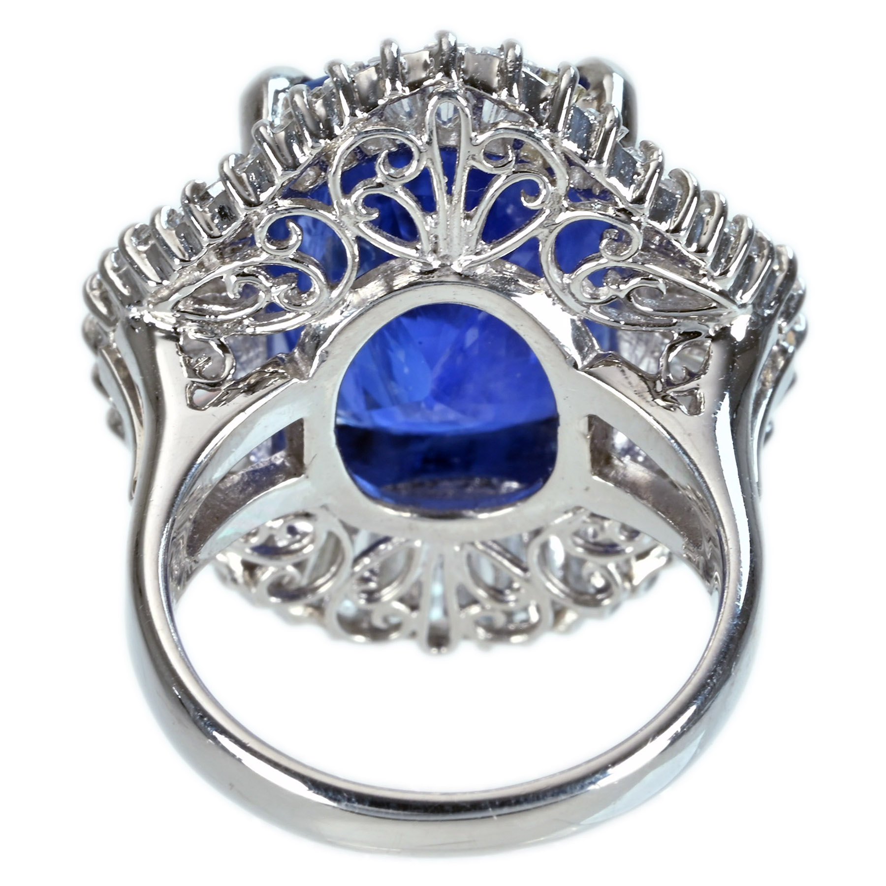 スリランカ産サファイアリング PT900 S13.81ct D2.89ct - 画像 (5)