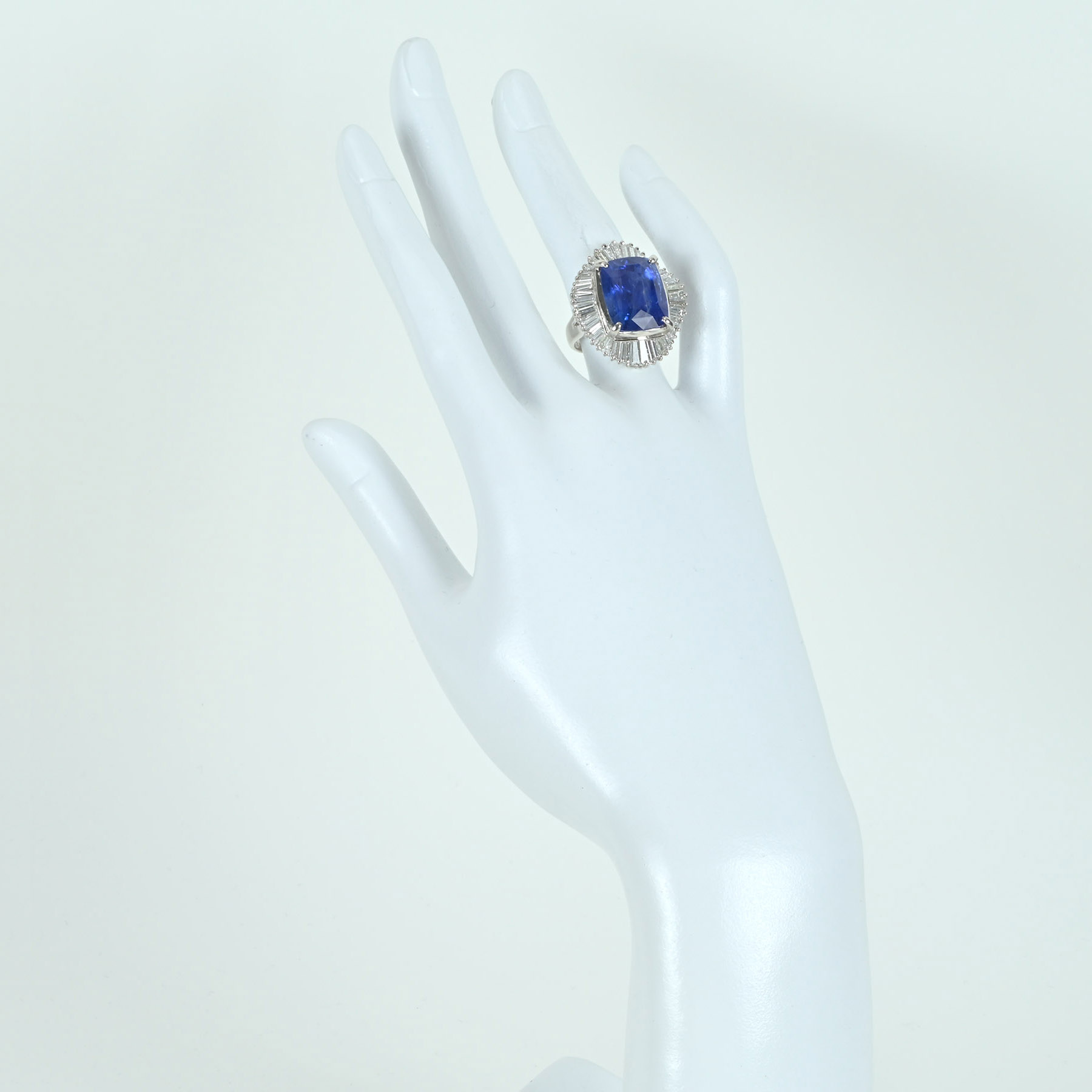 スリランカ産サファイアリング PT900 S13.81ct D2.89ct - 画像 (6)