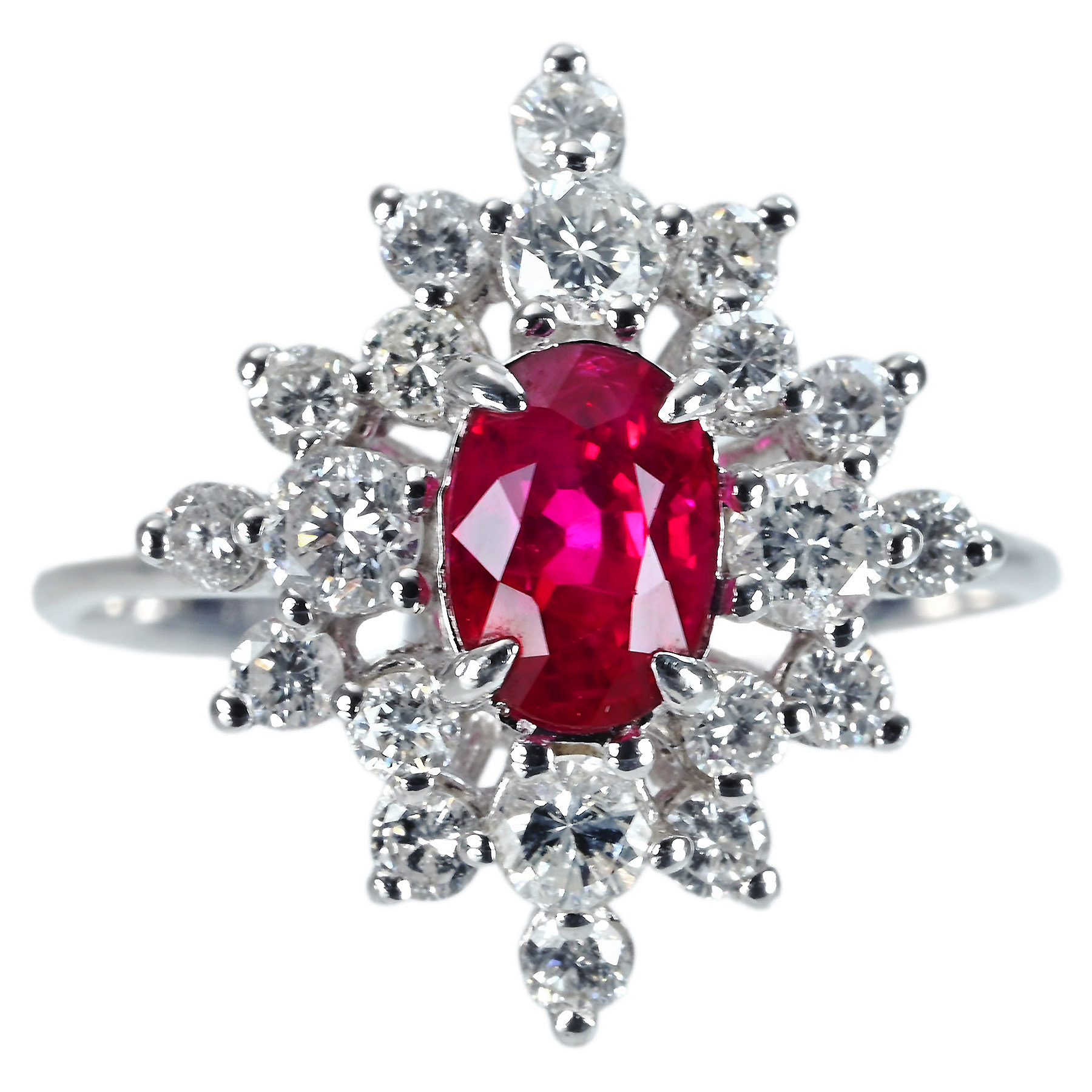 ミャンマー産ルビーリング K18WG R1.18ct D0.96ct - 画像 (2)