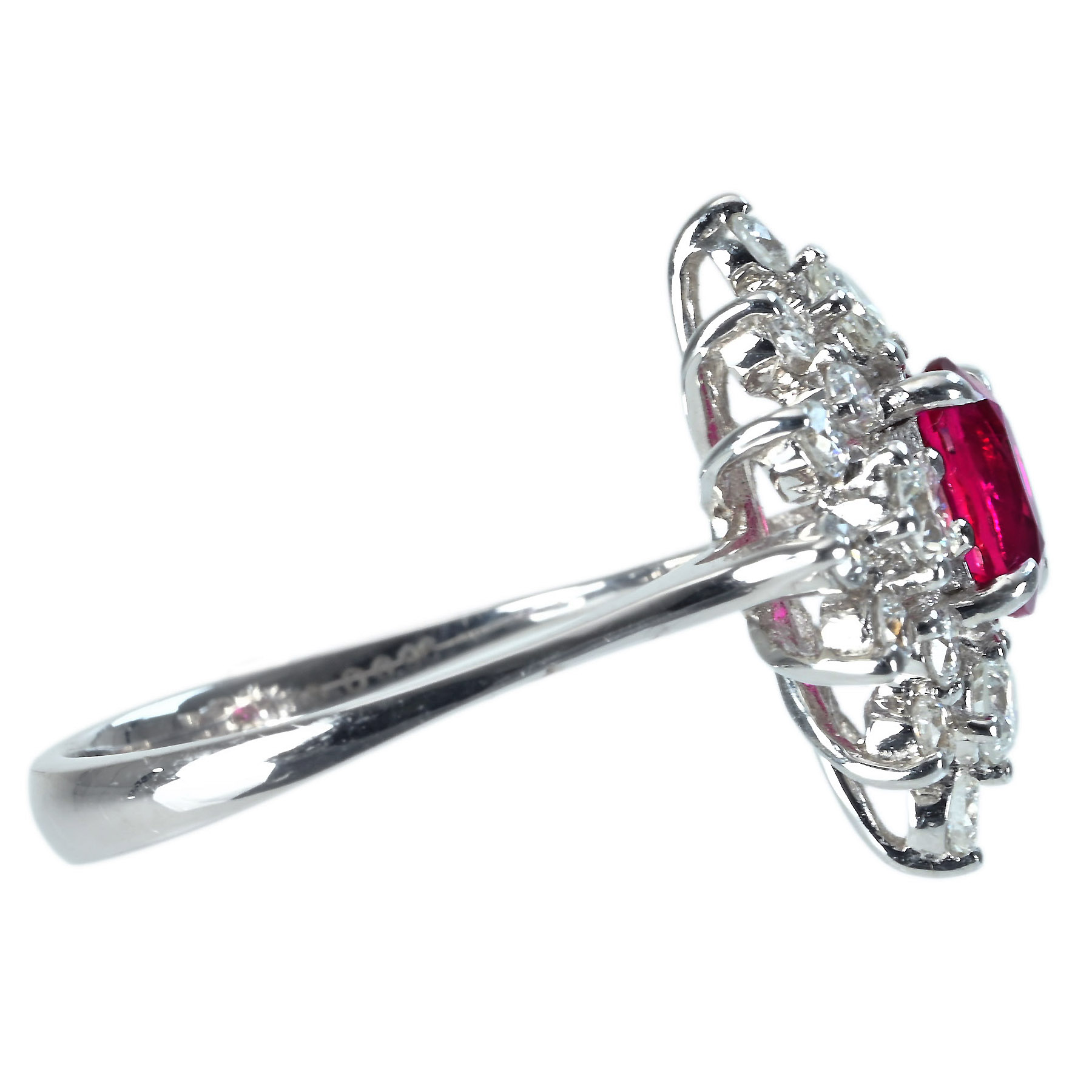 ミャンマー産ルビーリング K18WG R1.18ct D0.96ct - 画像 (4)