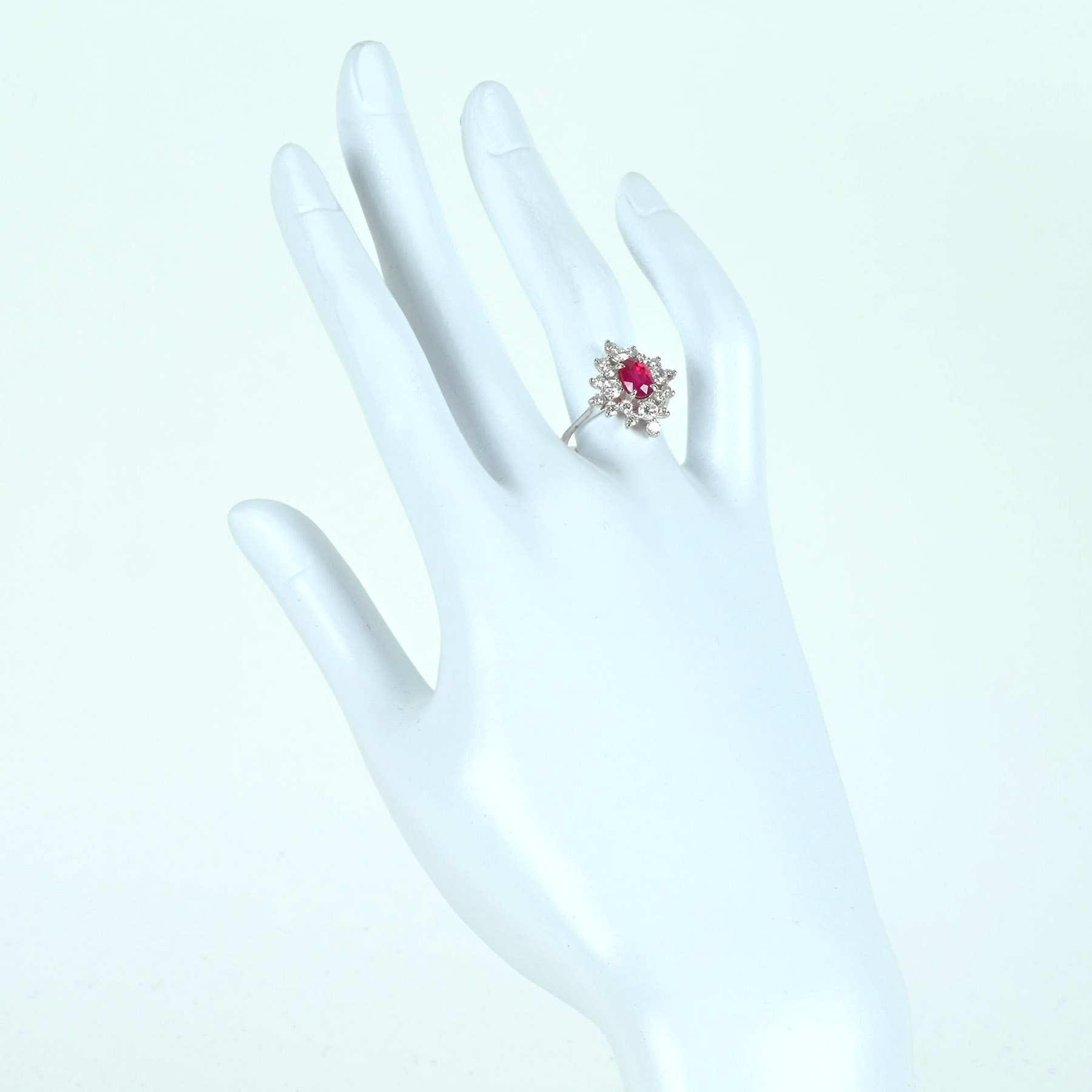 ミャンマー産ルビーリング K18WG R1.18ct D0.96ct - 画像 (6)