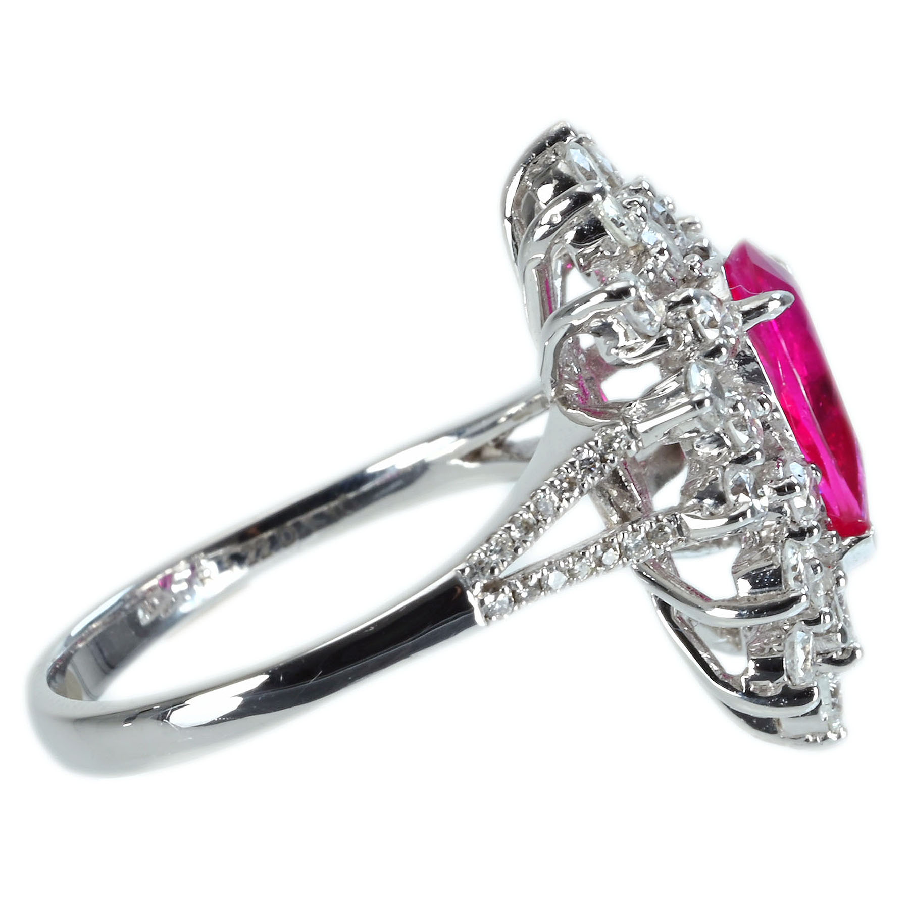 ミャンマー産ルビーリング K18WG R1.22ct D1.10ct - 画像 (4)