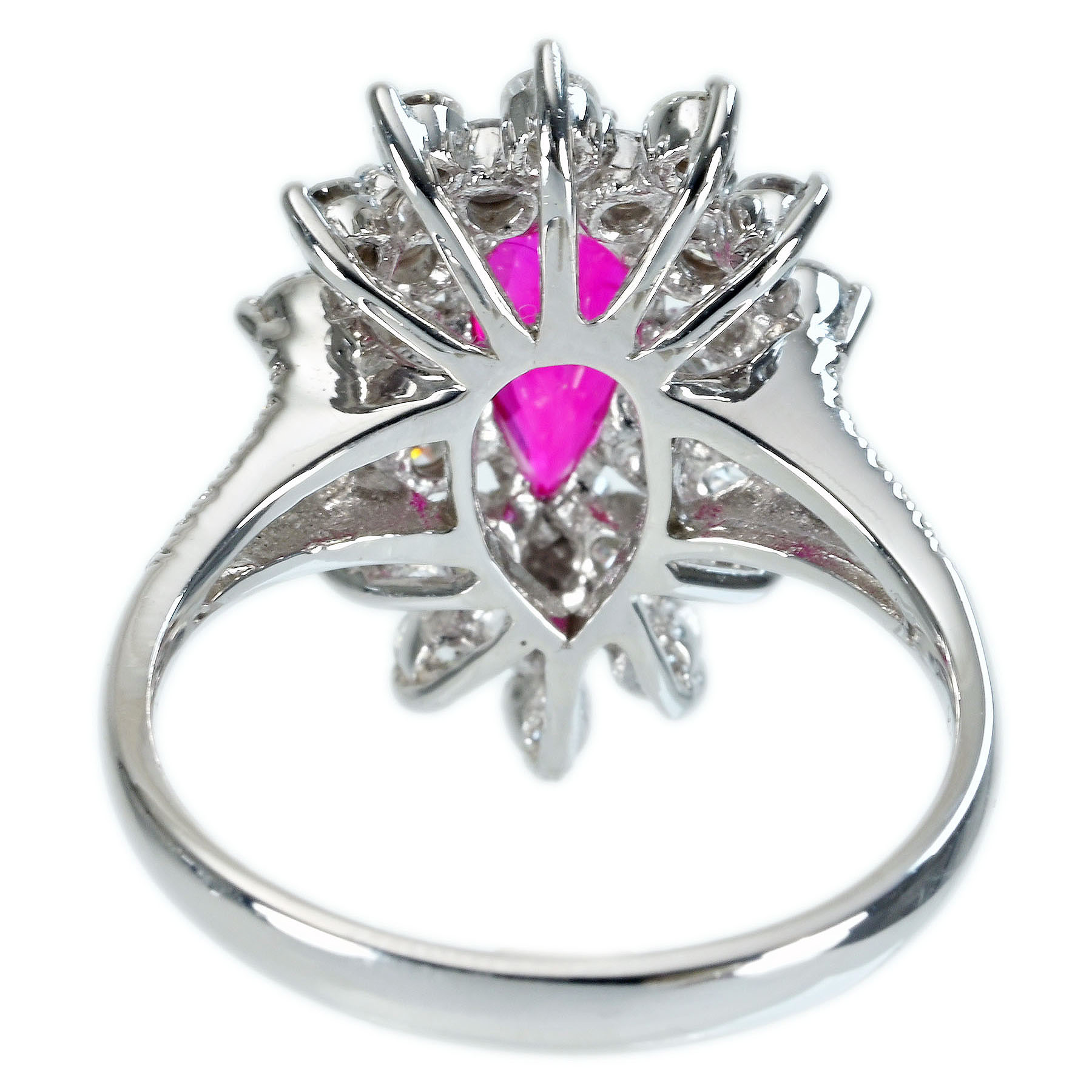 ミャンマー産ルビーリング K18WG R1.22ct D1.10ct - 画像 (5)