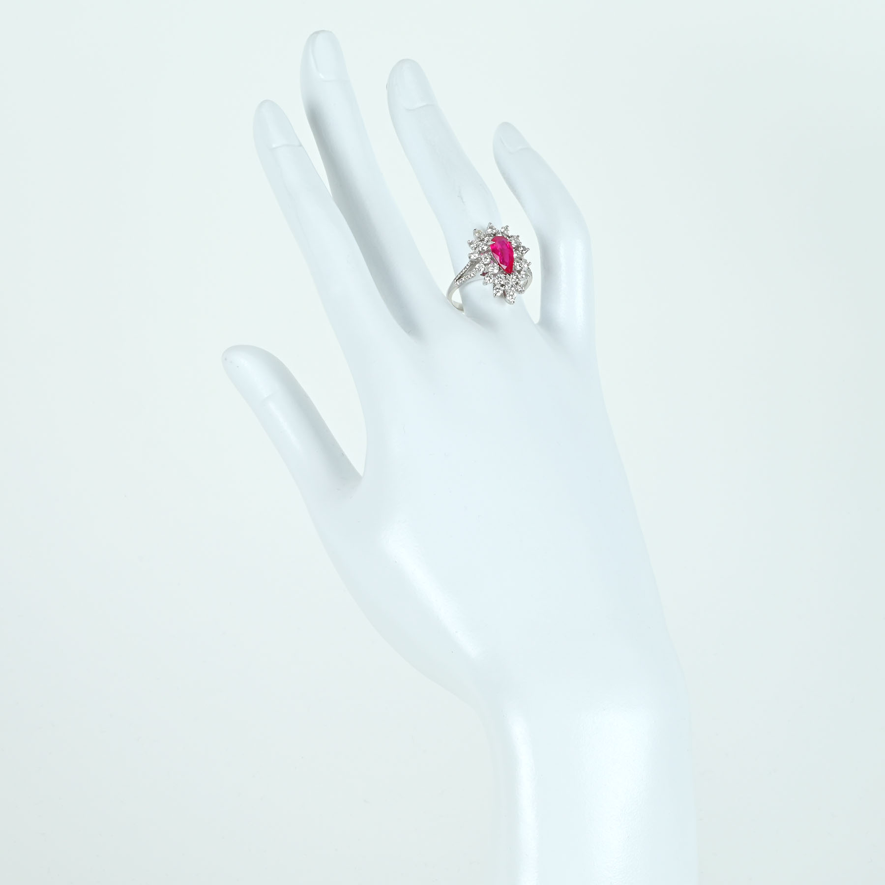 ミャンマー産ルビーリング K18WG R1.22ct D1.10ct - 画像 (6)