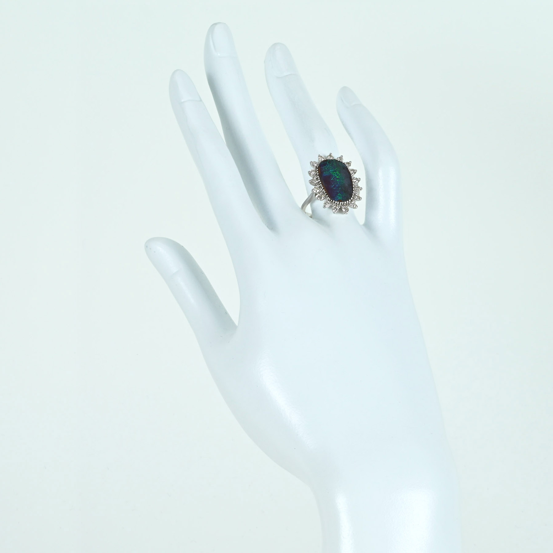 ボルダーオパールリング K18WG OPB5.46ct D0.61ct - 画像 (6)