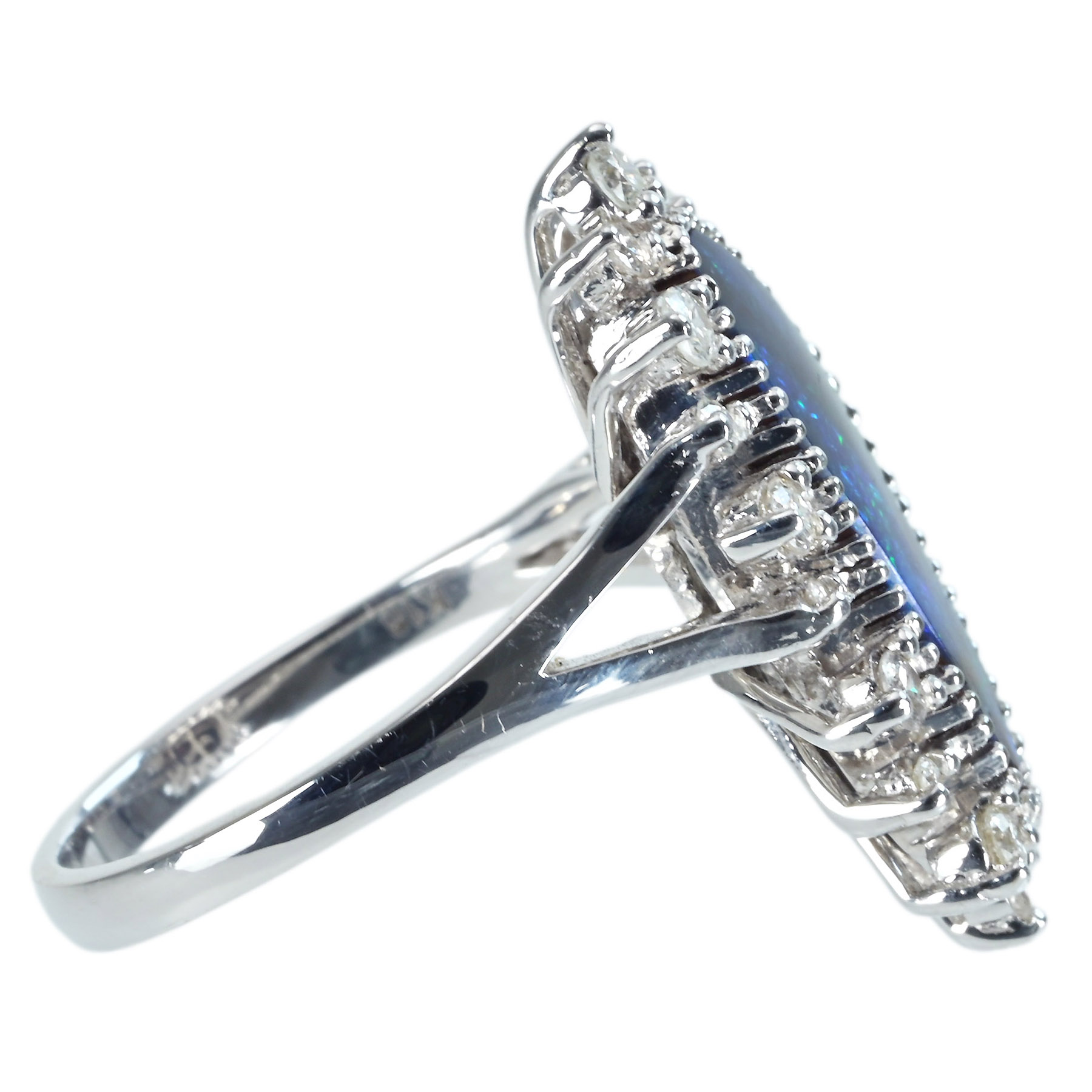 ボルダーオパールリング K18WG OPB4.09ct D0.51ct - 画像 (4)