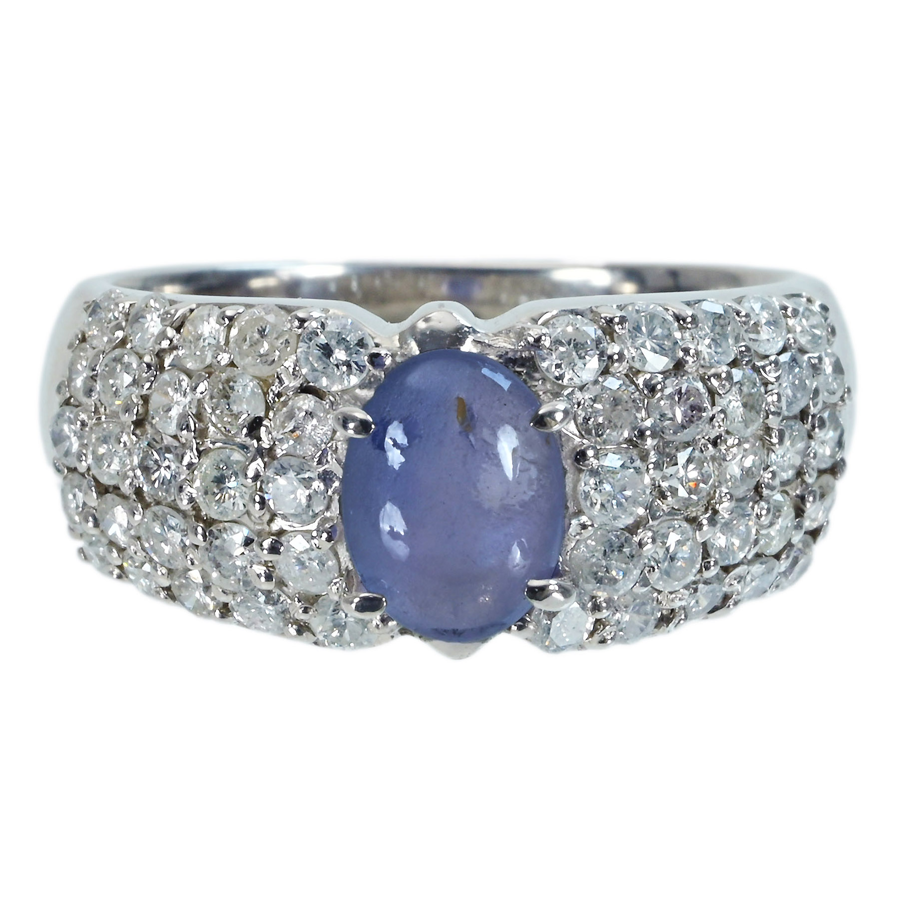スターサファイアリング PT900 SS1.11ct D1.02ct - 画像 (2)