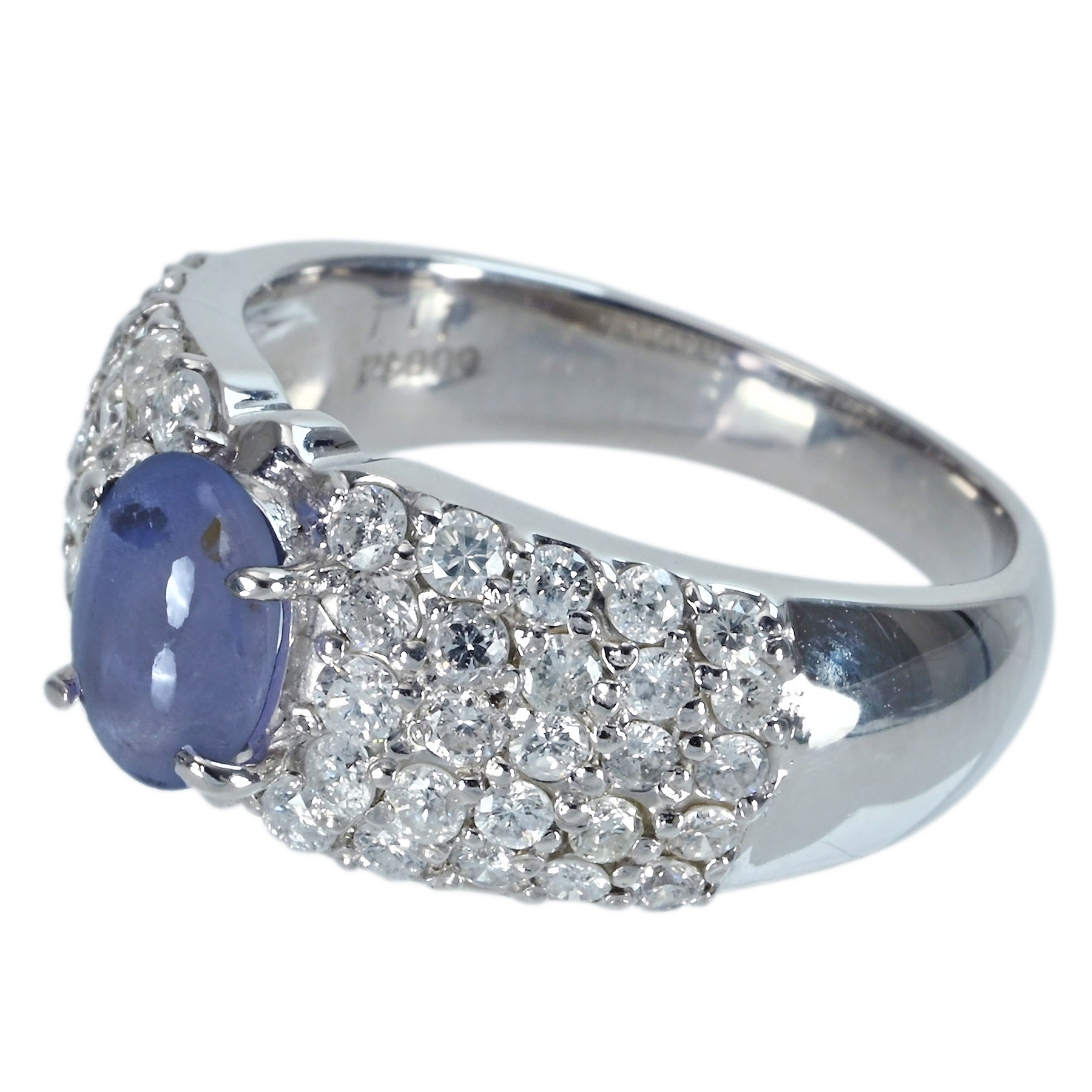 スターサファイアリング PT900 SS1.11ct D1.02ct - 画像 (3)