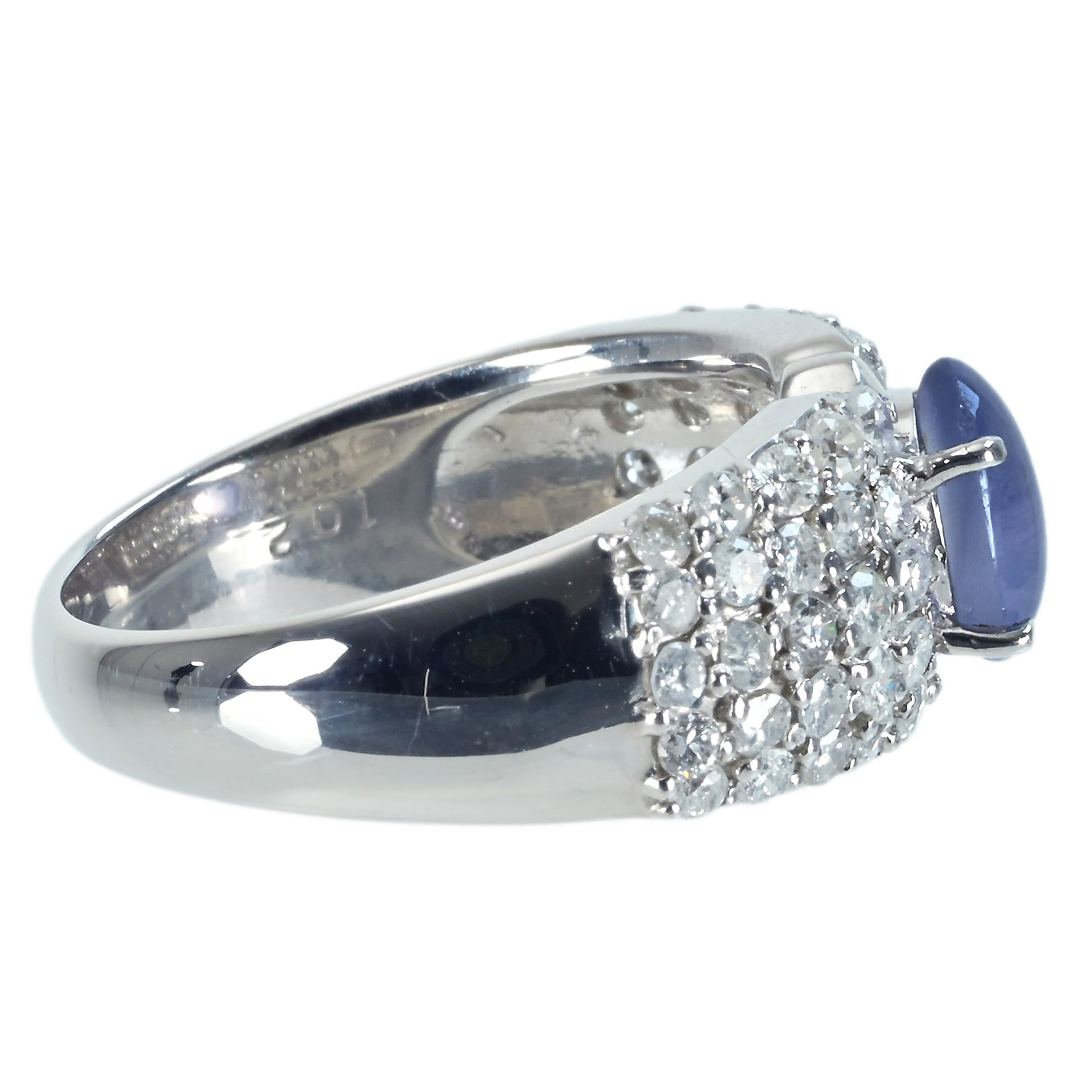 スターサファイアリング PT900 SS1.11ct D1.02ct - 画像 (4)