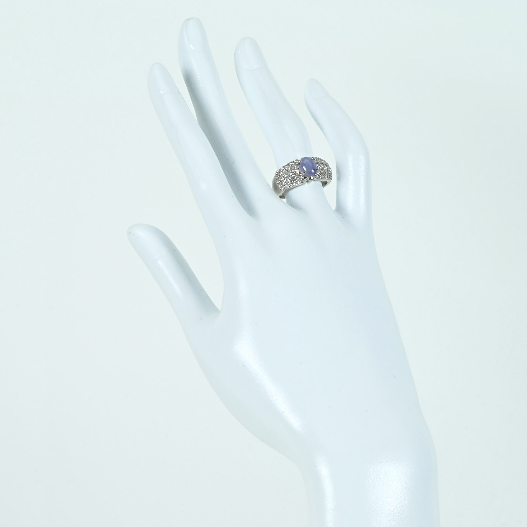 スターサファイアリング PT900 SS1.11ct D1.02ct - 画像 (6)