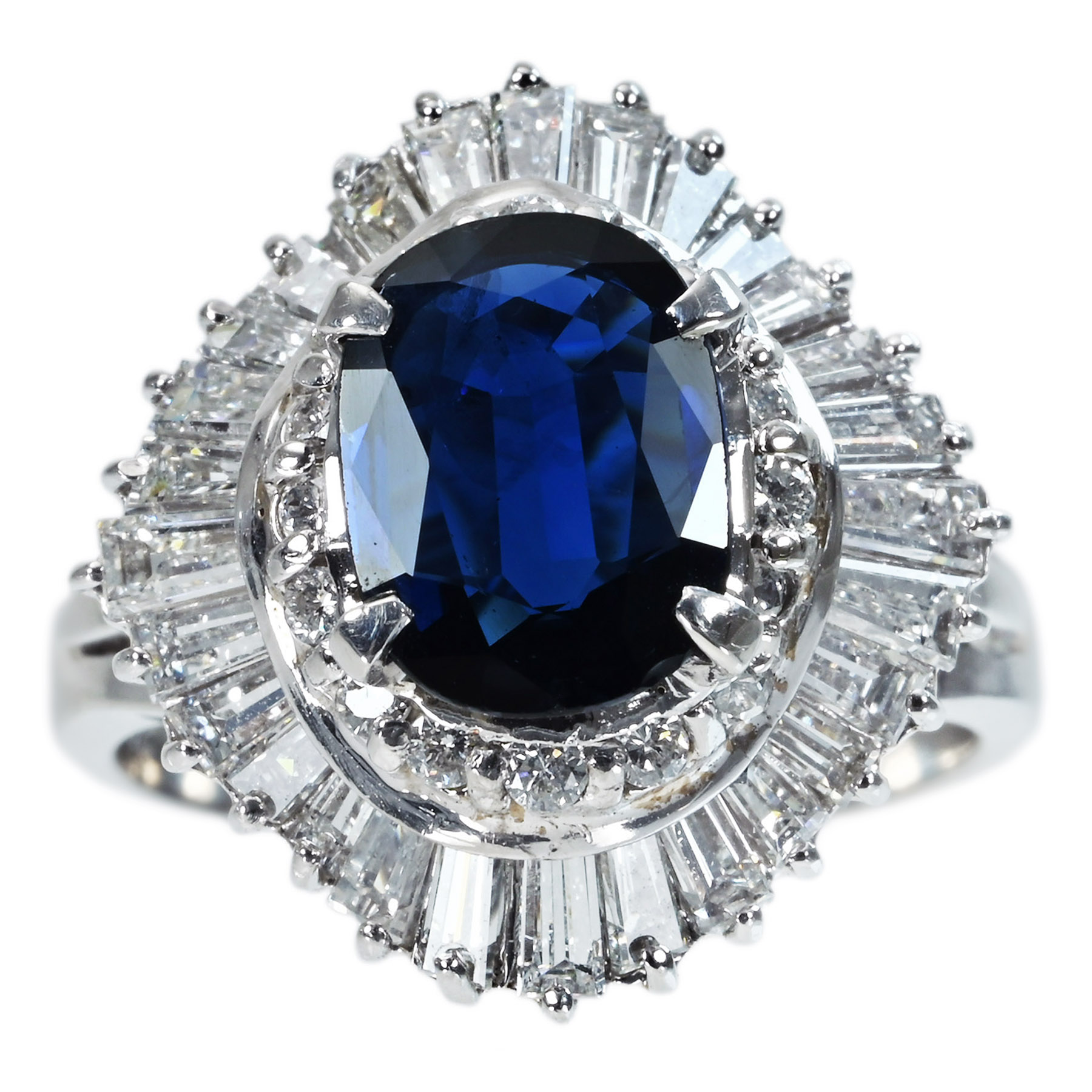 サファイアリング PT900 S2.12ct D1.92ct - 画像 (2)