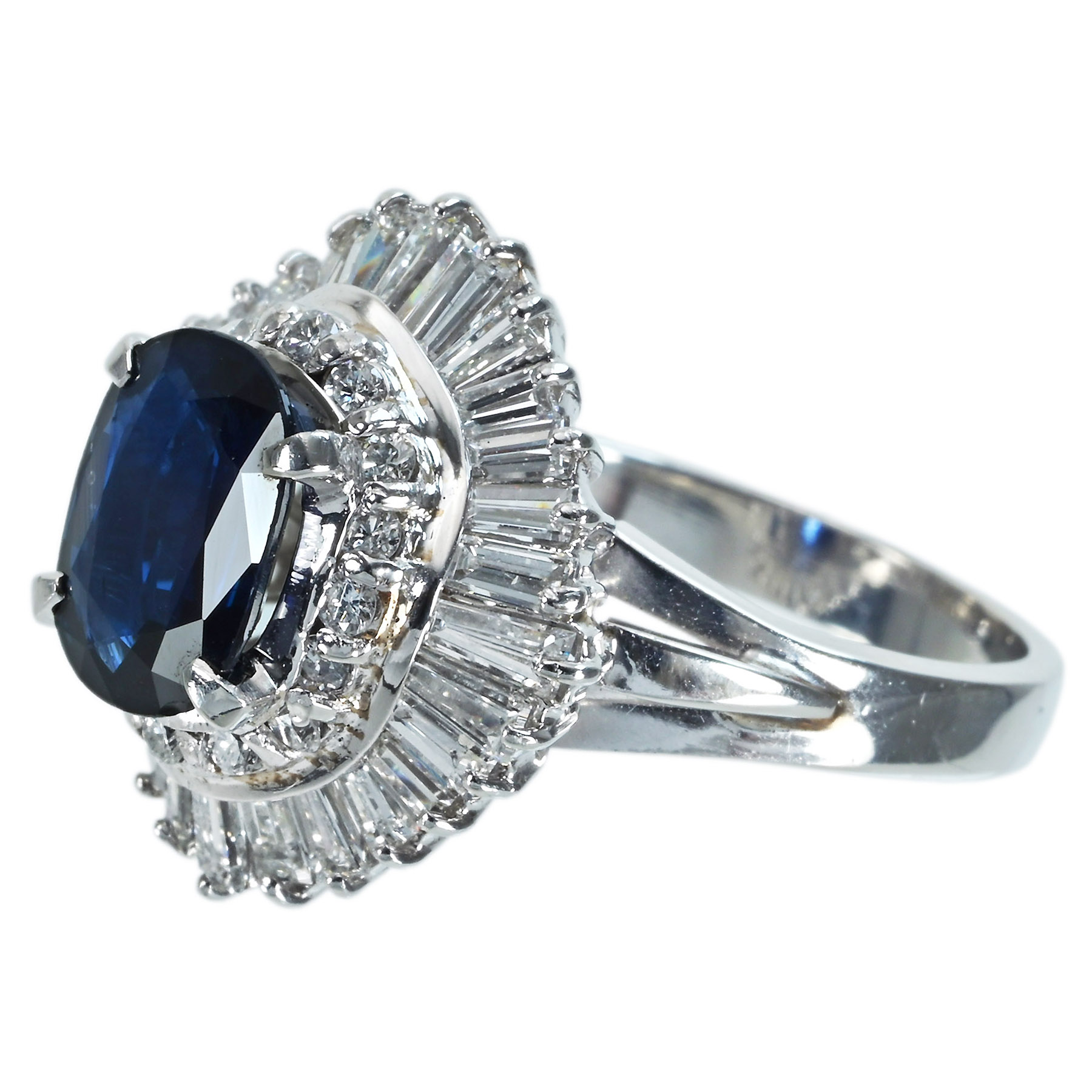 サファイアリング PT900 S2.12ct D1.92ct - 画像 (3)