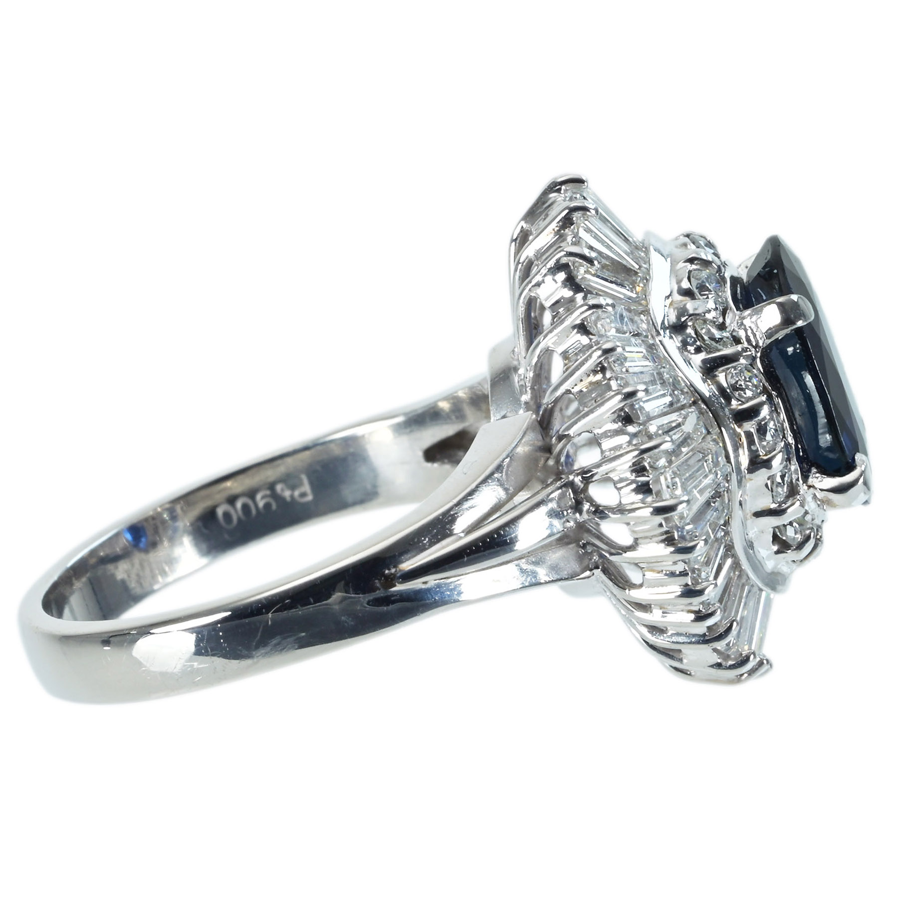 サファイアリング PT900 S2.12ct D1.92ct - 画像 (4)