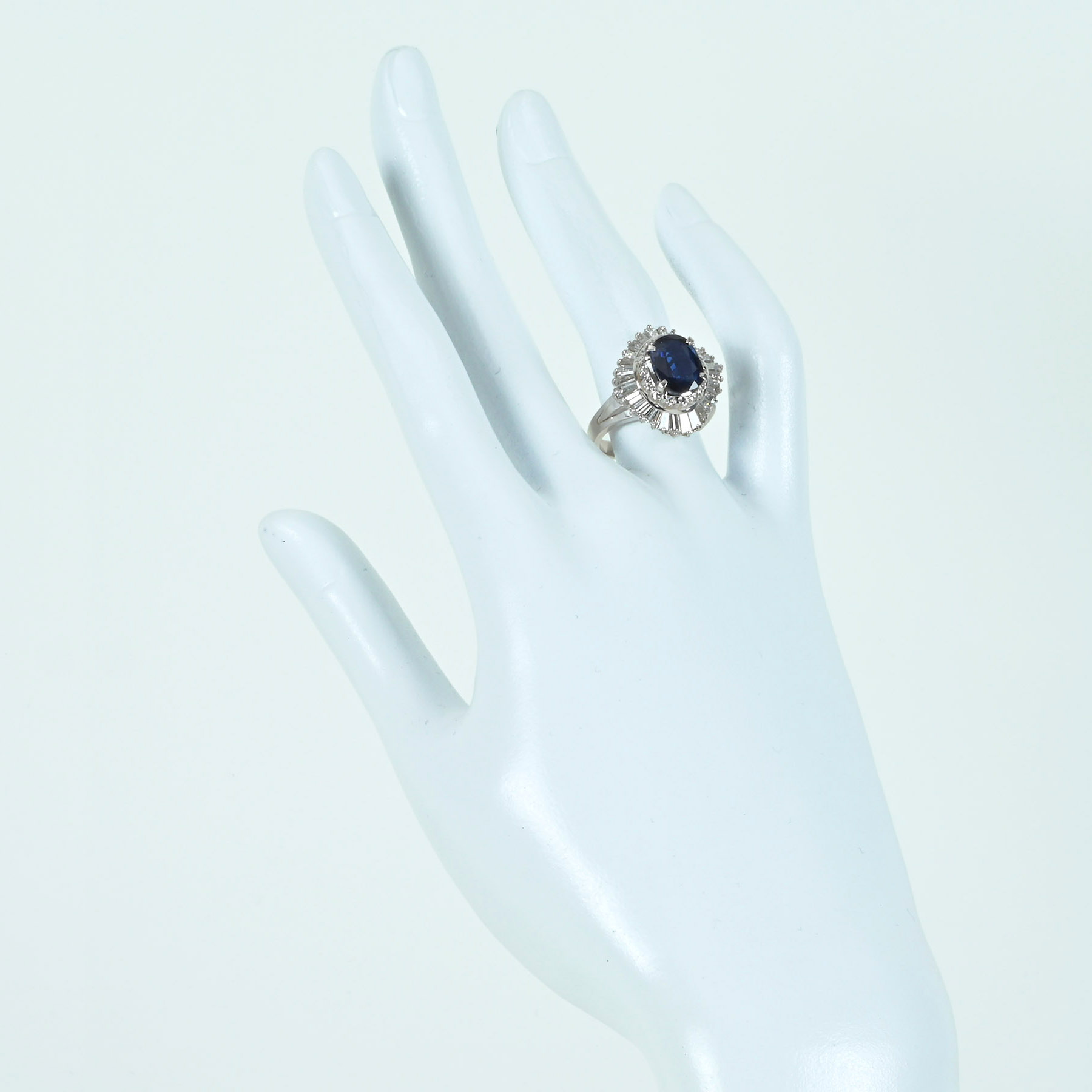 サファイアリング PT900 S2.12ct D1.92ct - 画像 (6)